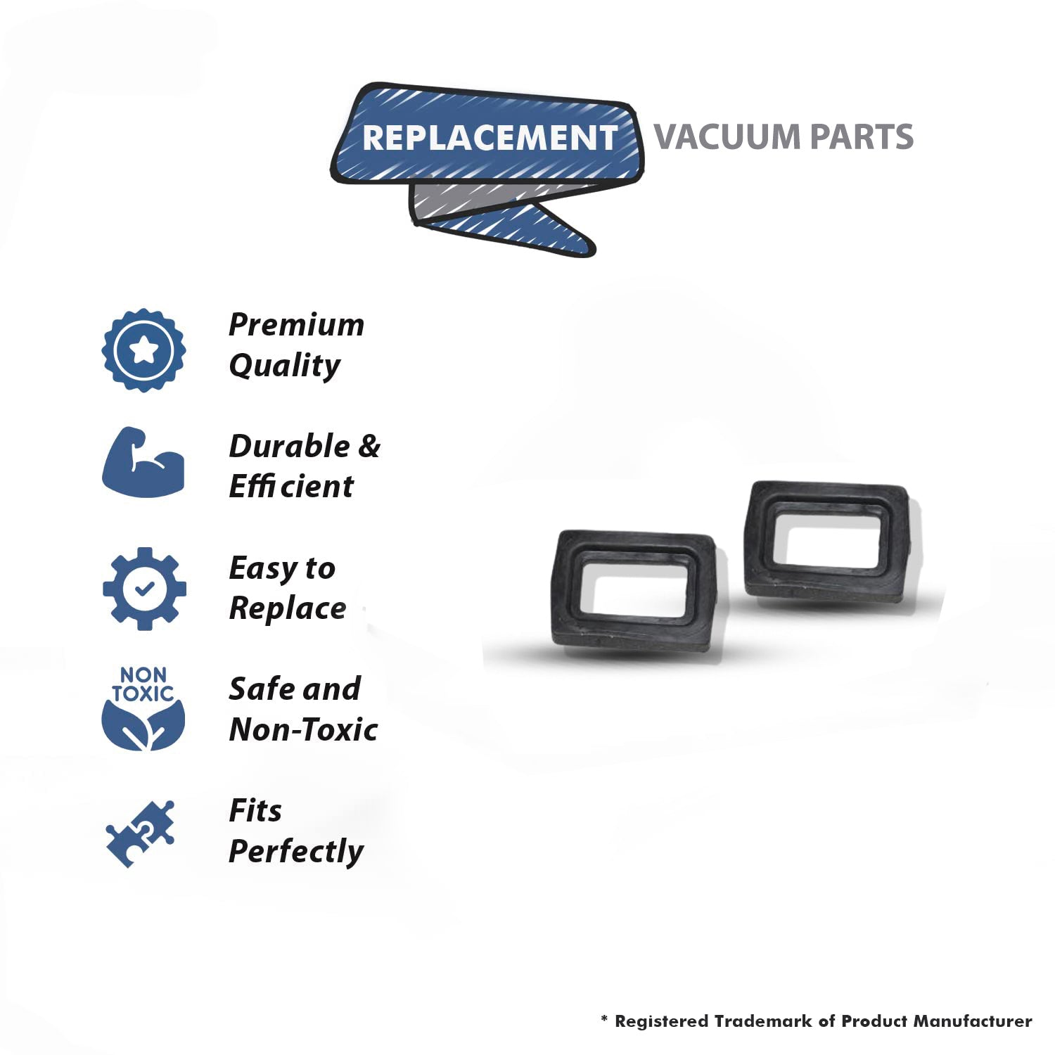 Topvacuumparts Replacement For Hoover F5871900 Gasket, Rect Tank Valve Seal SteamVac, 2PK