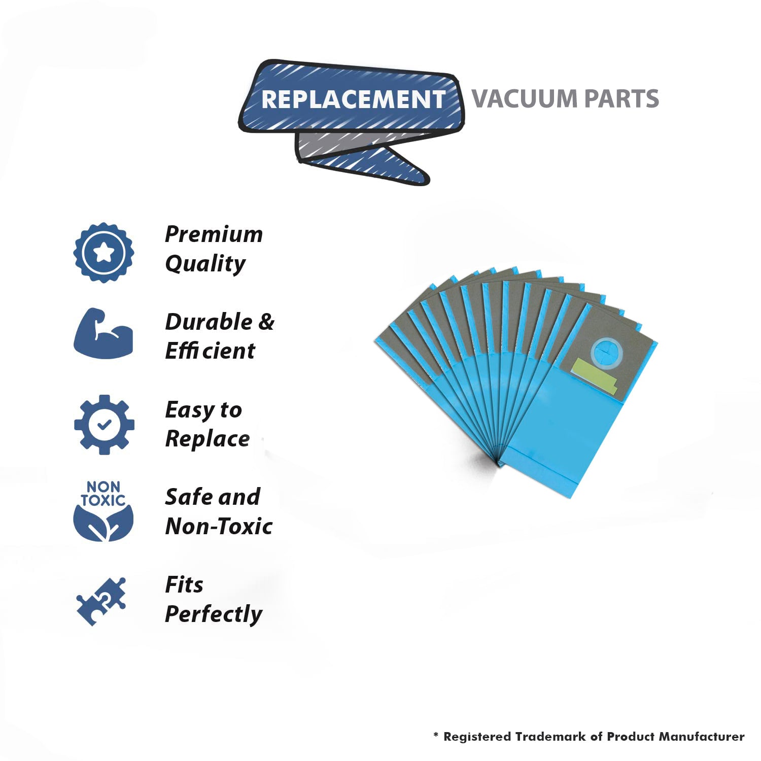 Topvacuumparts [12] Replacement Part For Bissell Upright Vacuum Bags Micro Allergen Filtration # compare to part 32671