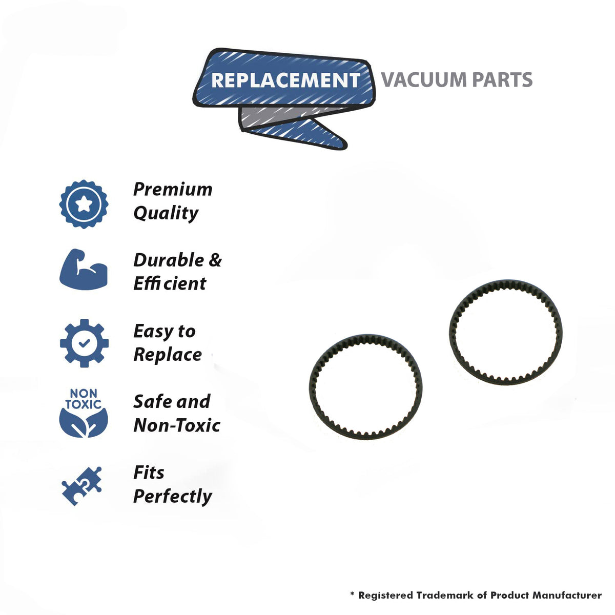Topvacuumparts Replacement Part For Bissell Portable Deep Vacuum Cleaner 3 PK Belt # compare to part 203-2537