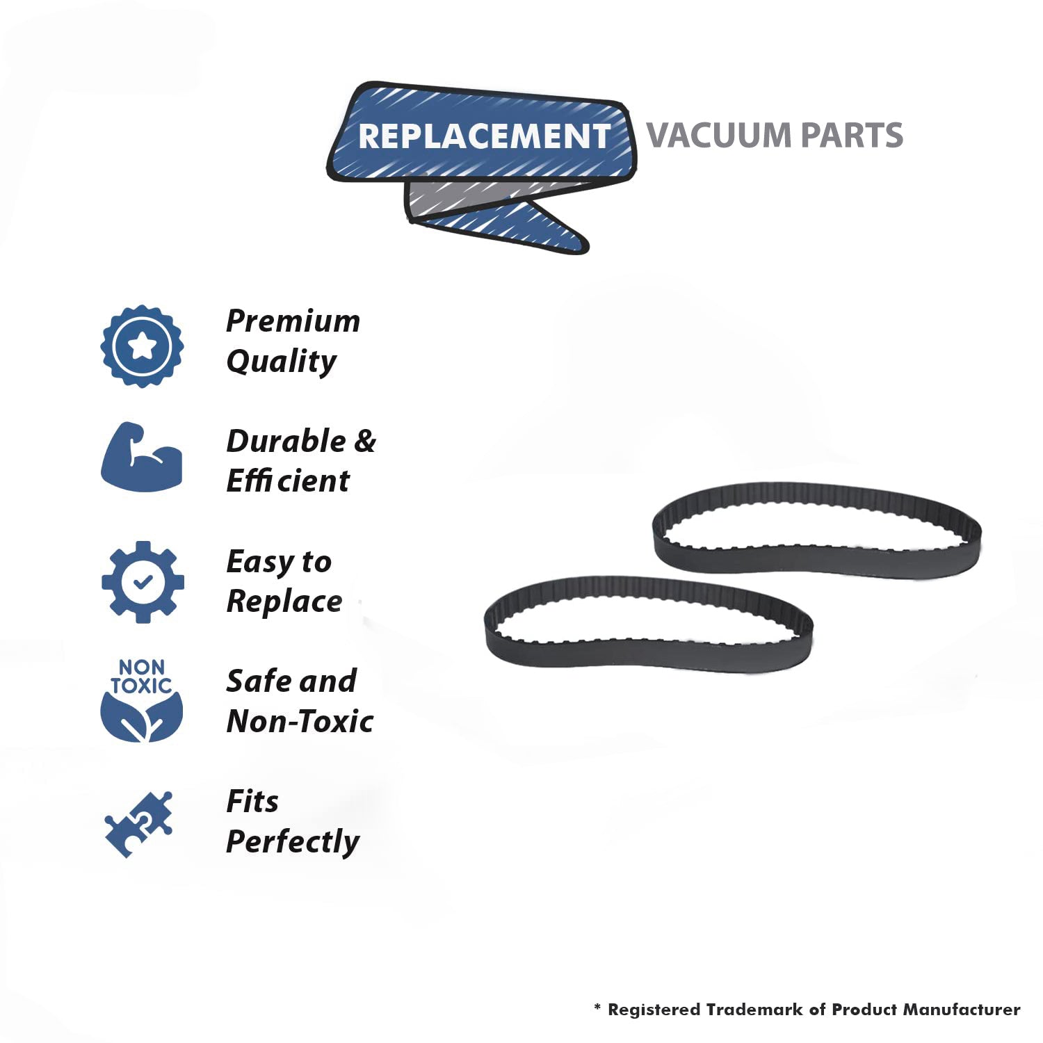 Topvacuumparts Replacement Part for Electrolux Aerus Generic Belt Compatible to Electrolux 7527 Vacuum Cleaner Belt 2Pk # Compare to Part 26-3315-02