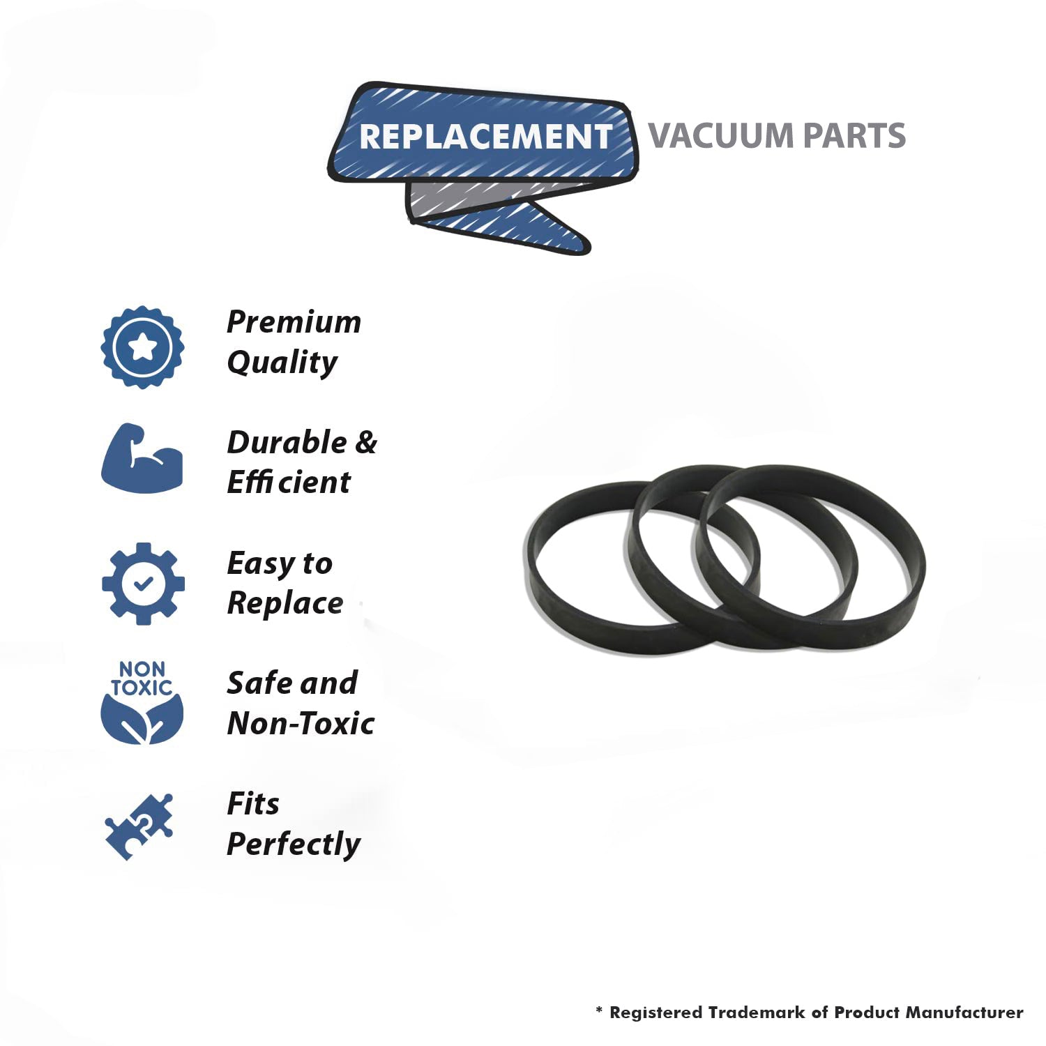 Topvacuumparts Replacement for Hoover Power Drive Dial A Matic & Concept Power Drive Belt (3 Belts)