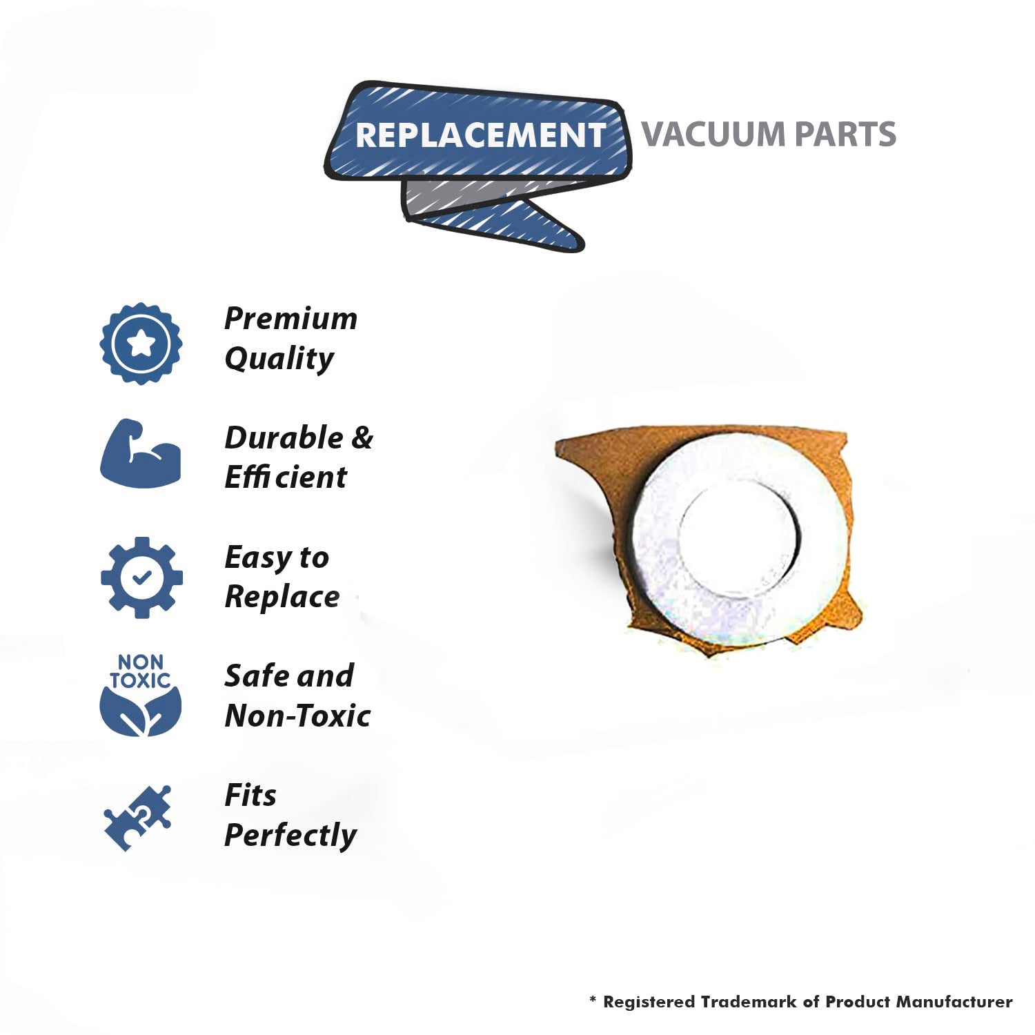 Topvacuumparts Replacement Part For Vacuum Cleaner Intake Felt Seal Oreck Part # compare to part 430000885