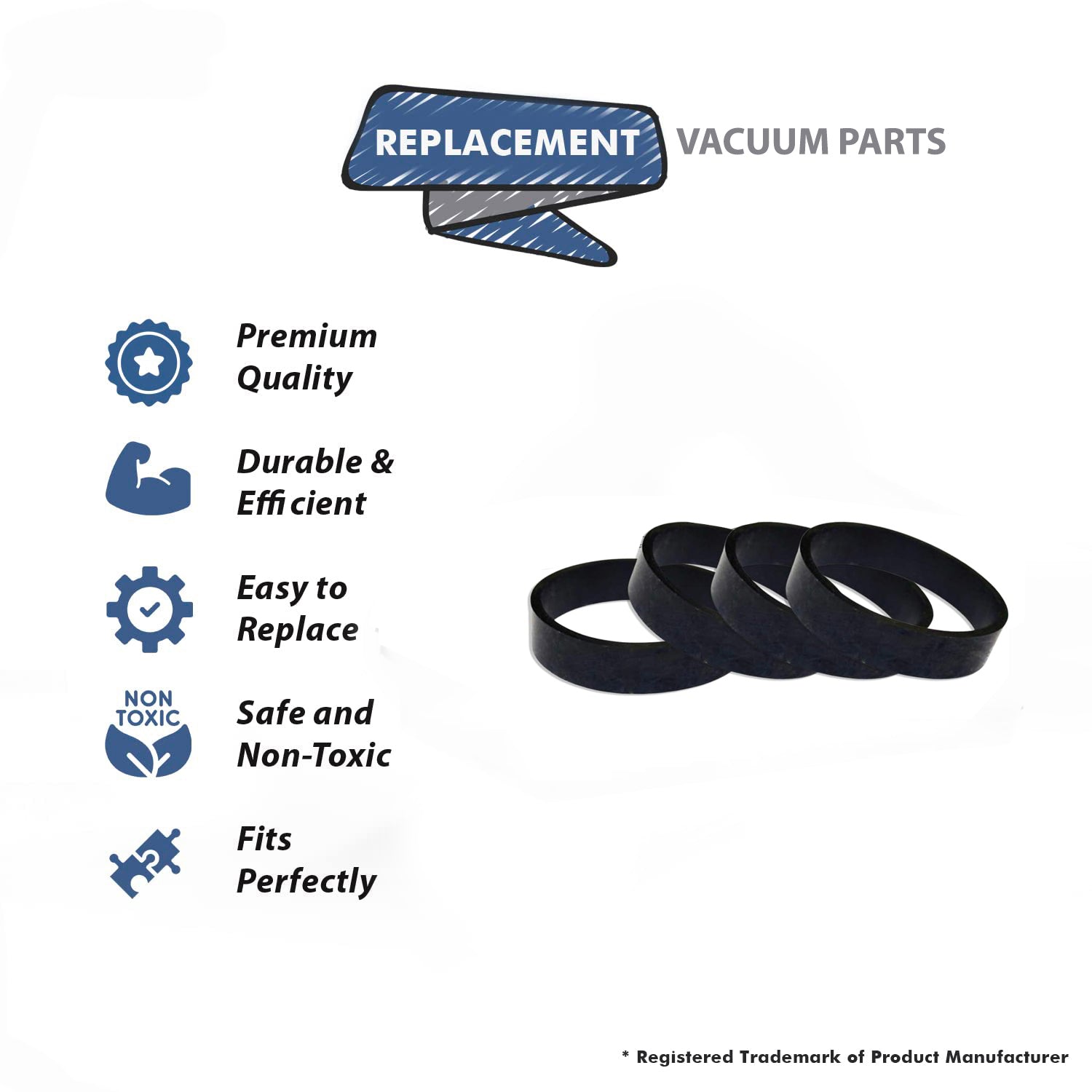 Topvacuumparts Vacuum Belt Replacement for Kirby, Belt Compatible with Sentria Series, Avalir 2, G3 G4 G5 G6 (4 Pack)
