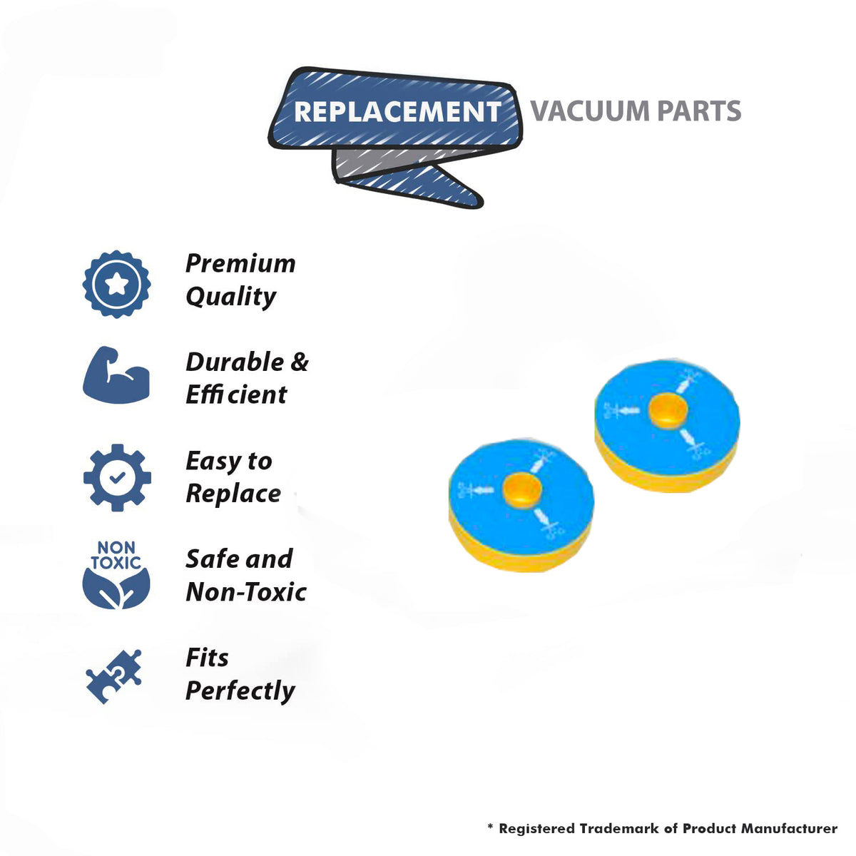 Topvacuumparts DC07 Primary Washable Blue 2 Foam Filters, Generic Replacement Part For # compare to part 904979-02