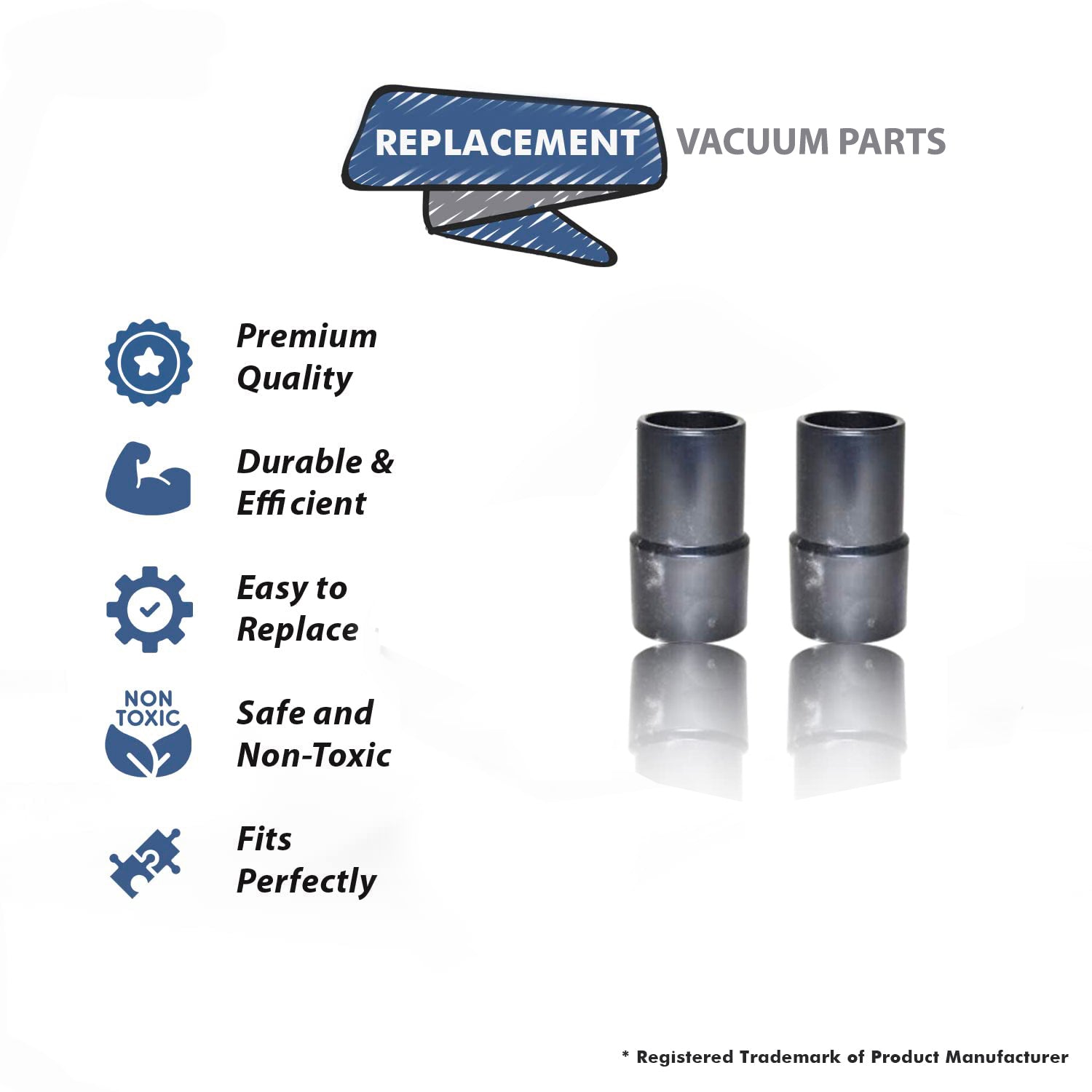 Topvacuumparts Replacement part for Universal Hose Cuff 1.5 inch fits all hose which has 1.5