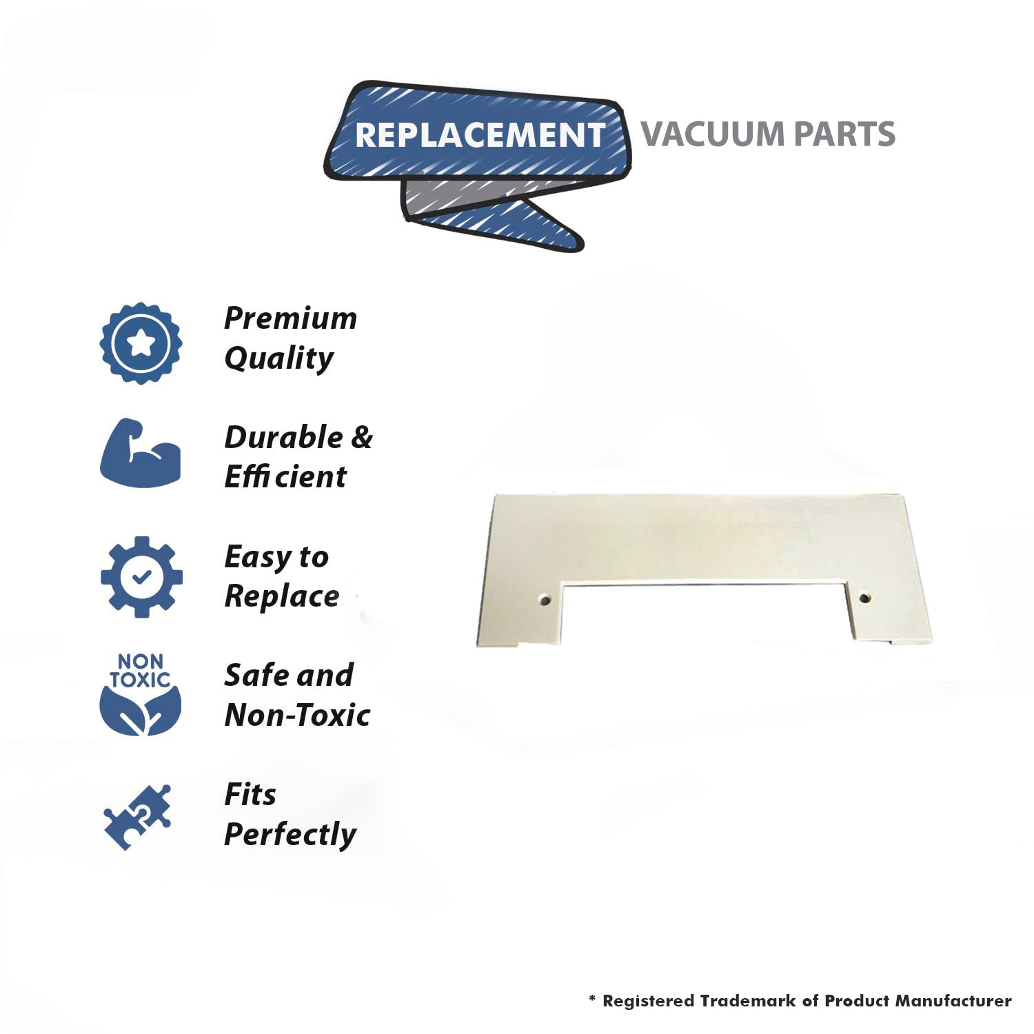 Topvacuumparts Replacement For Plastiflex Central Vacuum Ivory Vac Pan Trim Plate # Compare to Part VPQA01