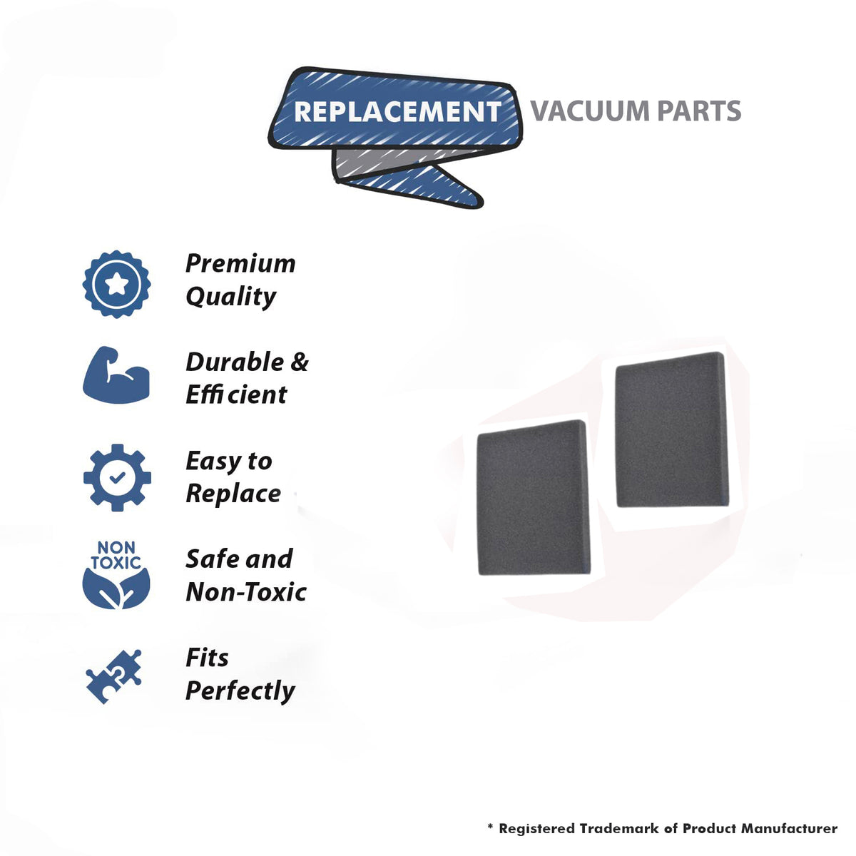 Topvacuumparts Vacuum Pre Motor Filter Replacement Part For Style 8 & 14, 76T85, 37604, 18Z61 (4 Pack) # compare to part 2031073