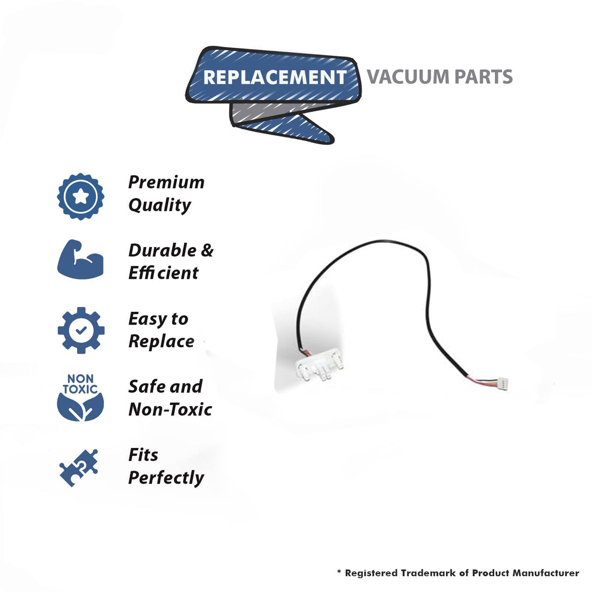 Topvacuumparts Replacement For Hizero F100 Vacuum Cleaner Bionic Mop Lower Body Lead Wire With Connector # Compare to Part M26F1-00201