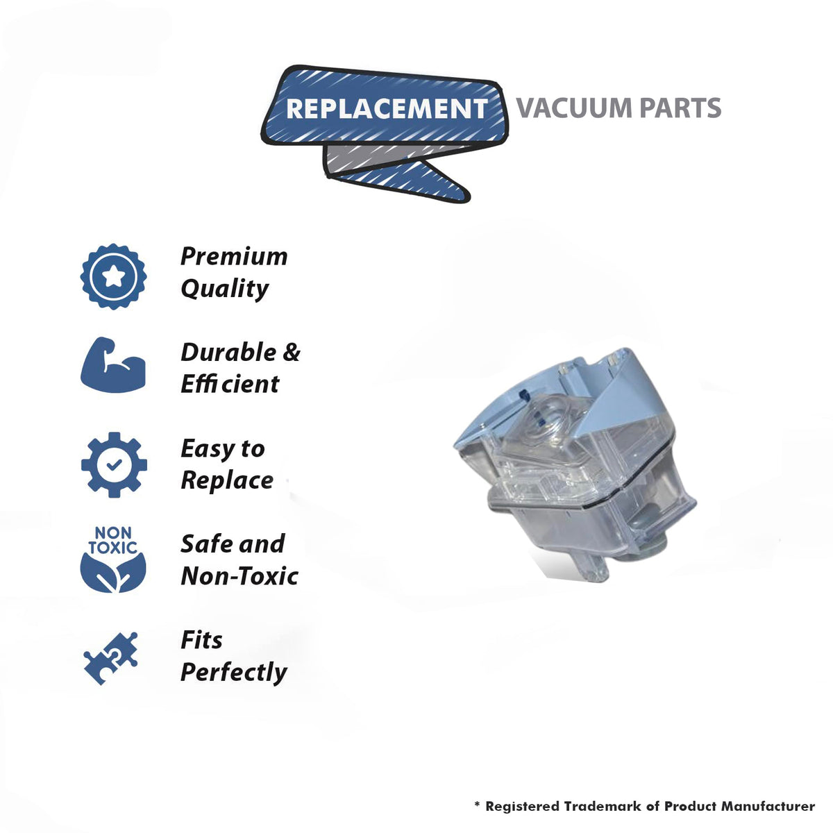Topvacuumparts Replacement Part For Hoover FH40010 Steamer Recovery Tank Lid Assembly # Compare to part 410022001