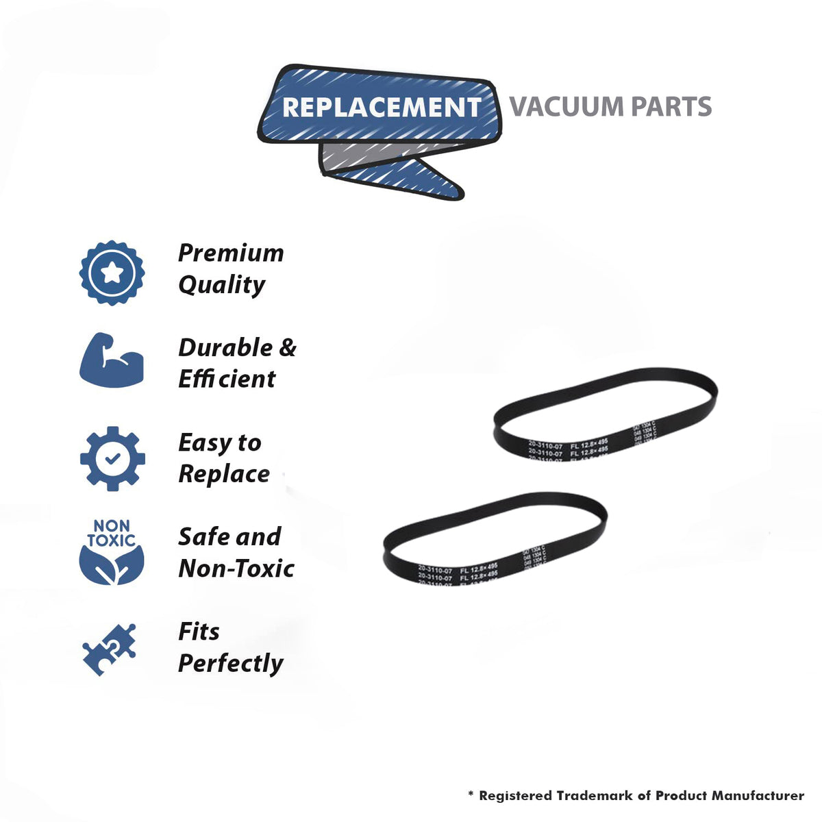 Topvacuumparts Replacement Part For Eureka Drive Type R Belt [5 Belts] # compare to part 20-3110-07