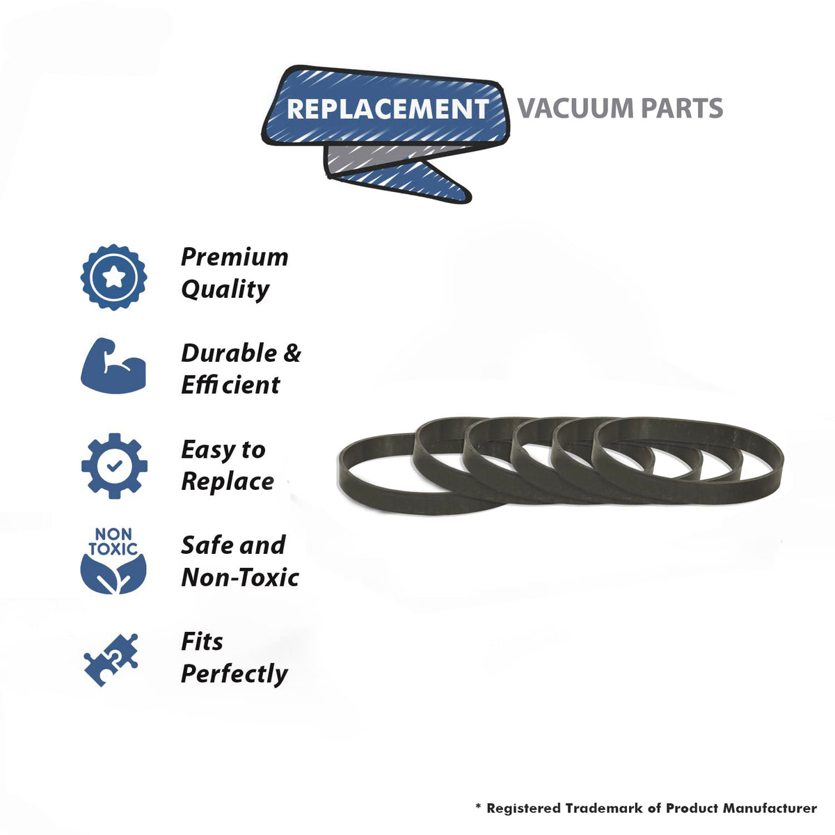 Topvacuumparts Replacement Belts for Hoover Elite Upright Vacuum Cleaner (6 Belts)