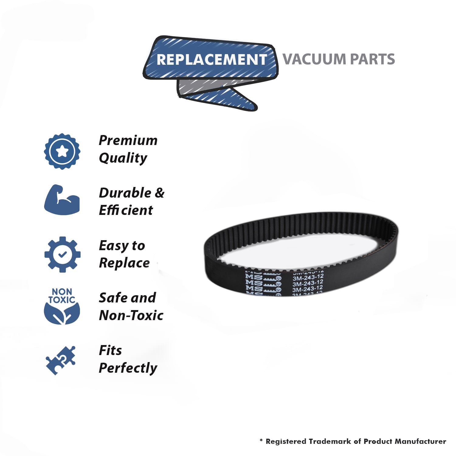 Topvacuumparts Replacement Part for Bissell Style 15, 5770 Healthy Home Upright Vacuum Cleaner Geared Belt # Compare to Part 2031329