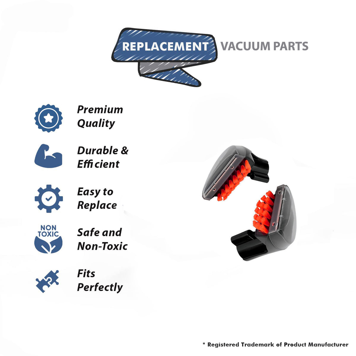 Topvacuumparts Replacement For Bissell Mosels 73A5 Series ProHeat 2 Vacuum Upholstery ToolsKit Fits ProHeat 2 Vacuums 2036651 & 2036653