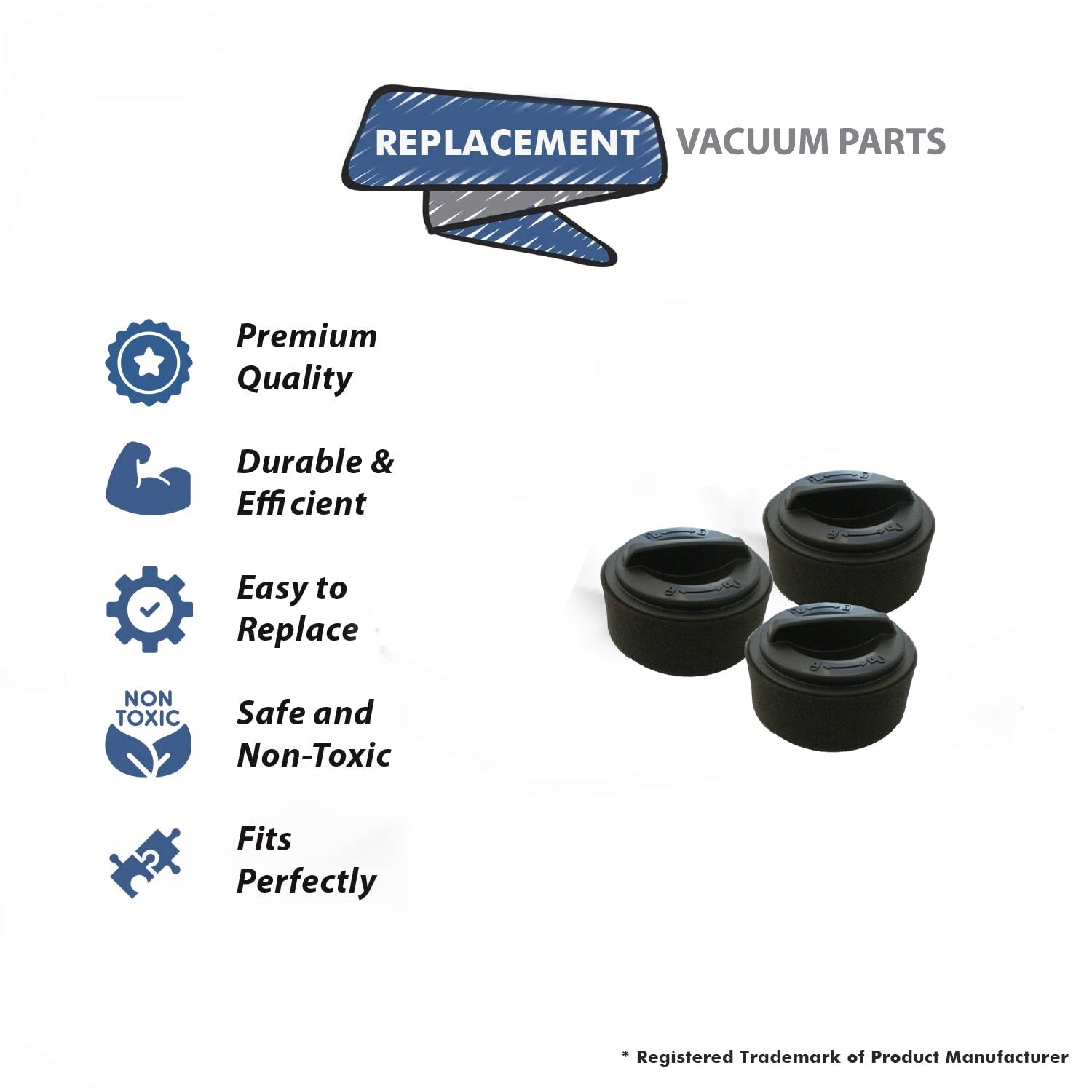 Topvacuumparts Replacement Part For Bissell 23T7 Easy Vacuum Circular 3 Filter Assembly # compare to part 2037593
