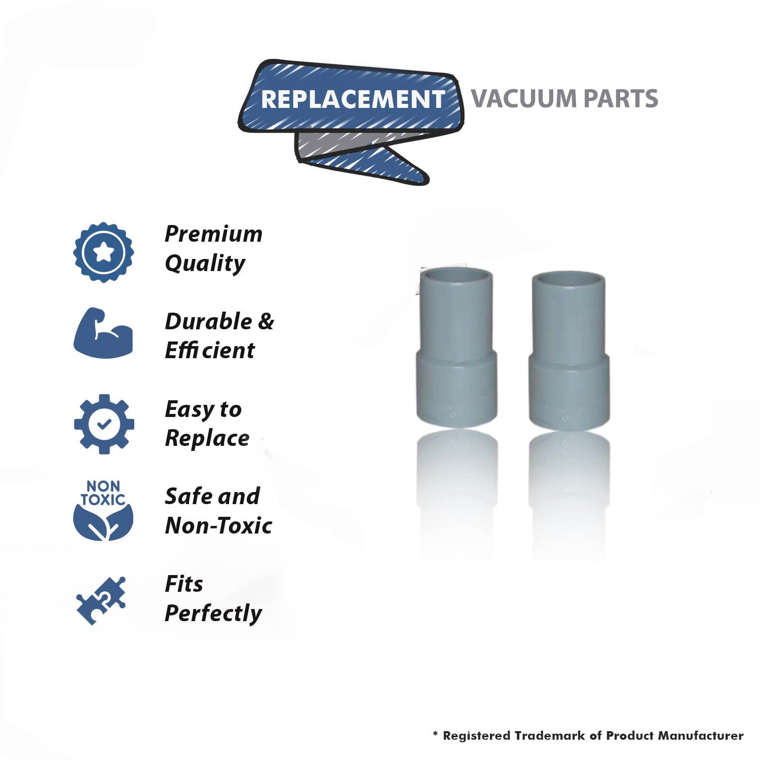 Topvacuumparts Replacement part for Universal Hose Cuff 1.5 inch fits all hose which has 1.5