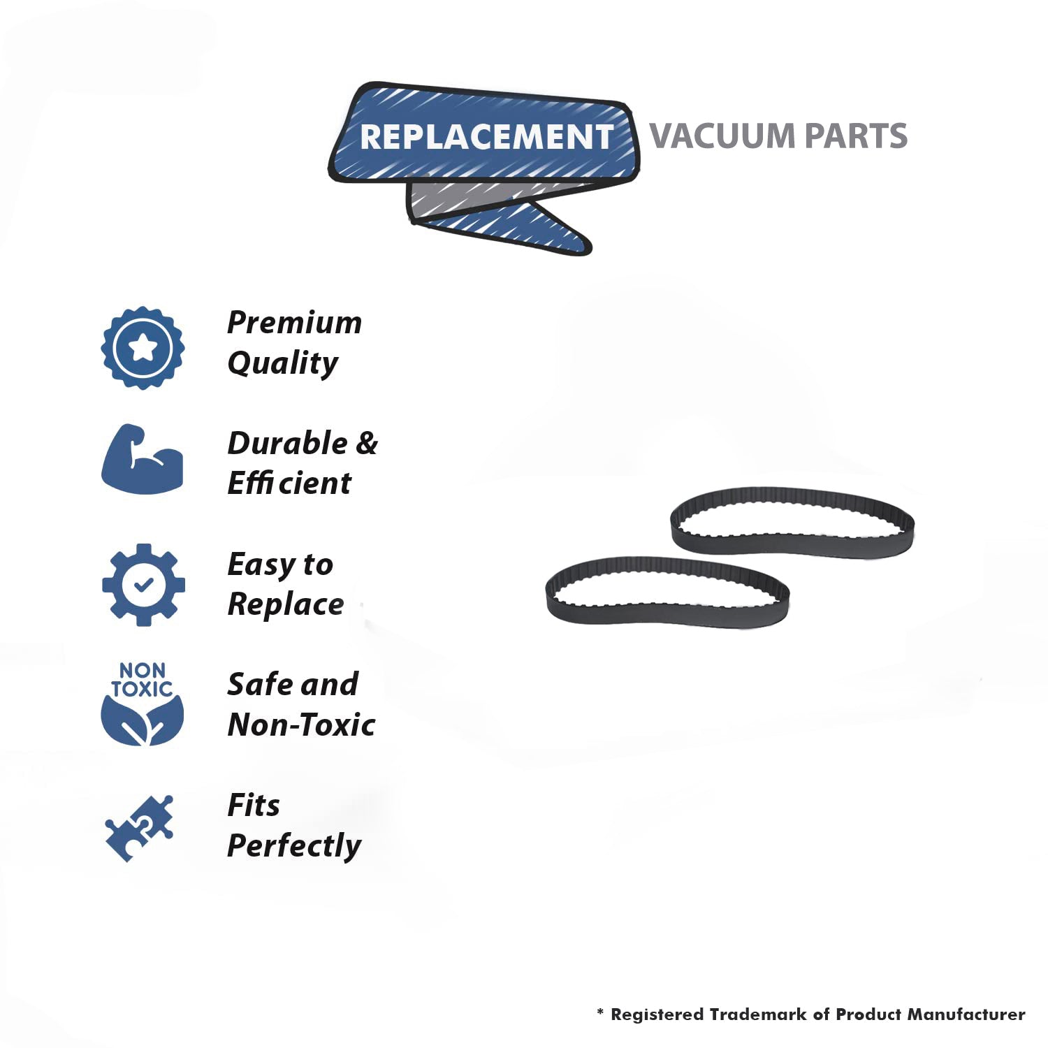 Topvacuumparts (2) Replacement For Proteam Proforce 1500 Upright Vacuum Cleaner Geared Belt # 104217