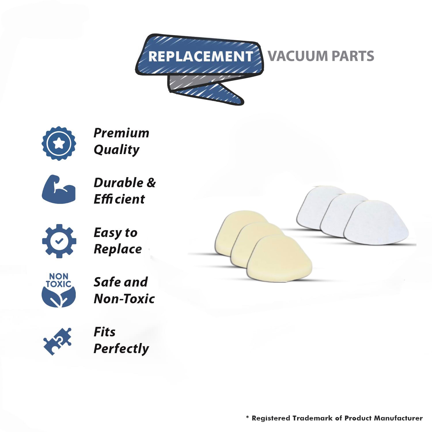 Topvacuumparts 3 Foam & Felt Filters Kit Replacement for Shark Navigator Lift-Away Vacuum NV350, NV351, NV352, NV355, NV356, NV356E, NV357 #  XFF350