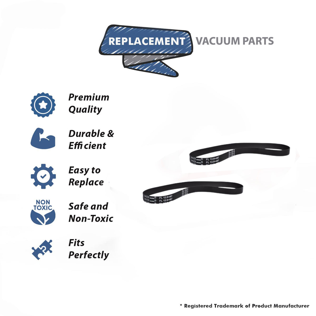 Topvacuumparts Replacement Part For Bissell Drive Belts for Upright 52C2, 52C21, 52C22, 52C2T, 61C5 Vac Models # compare to part 2031730