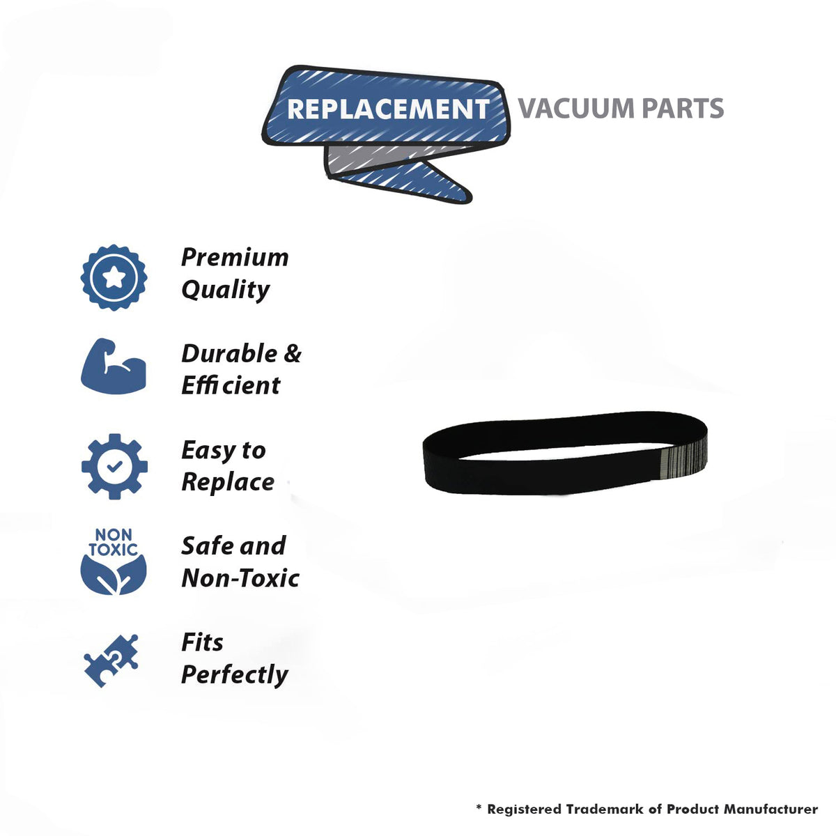 Topvacuumparts Replacement Part for Oreck U2000RB2L-1 Vacuum Cleaner Brushroll Belt # Compare to Part 430001009