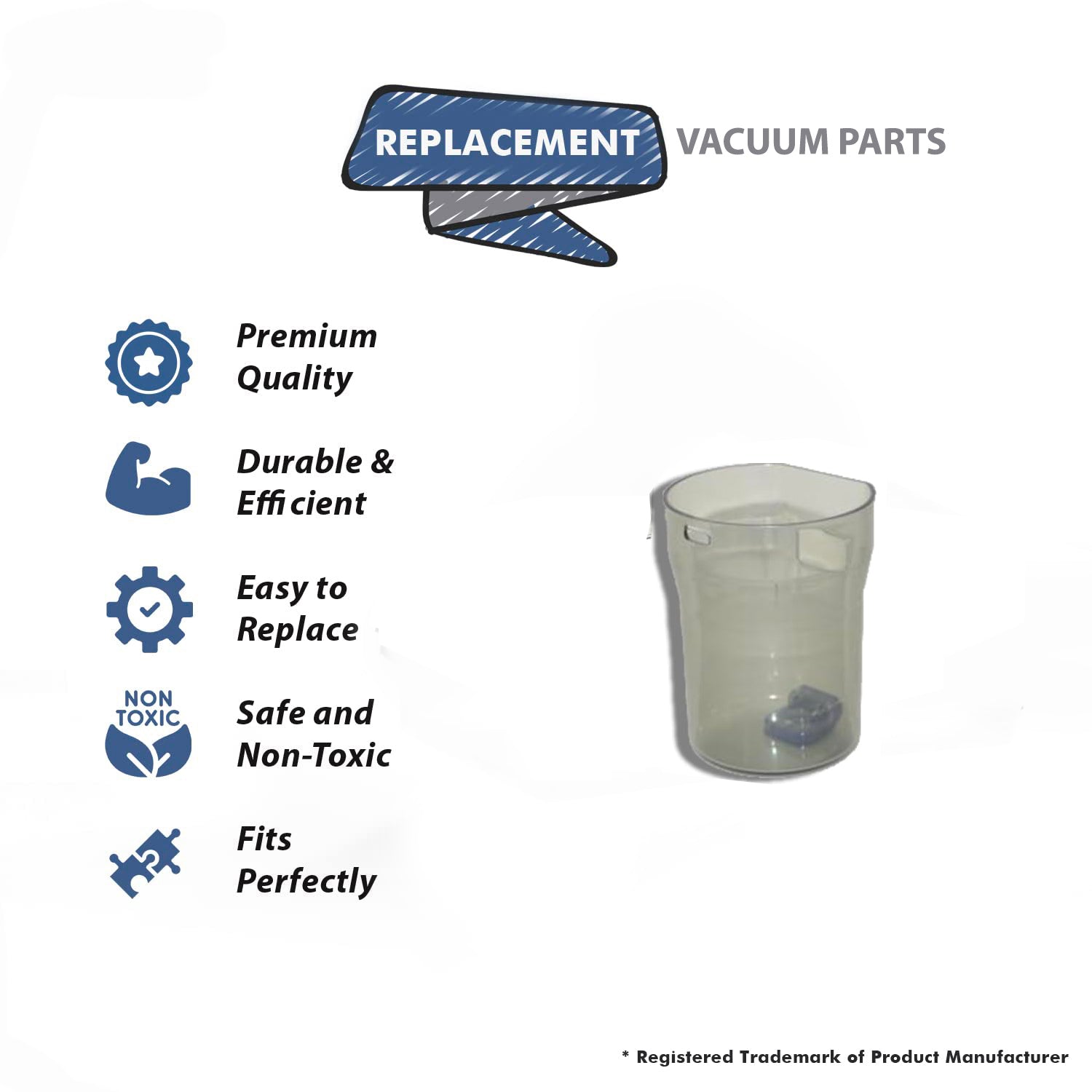 Topvacuumparts Replacement Part For ReadiVac RS1030 Vacuum Cleaner Dirt Cup # Compare To Part RS1000-P002