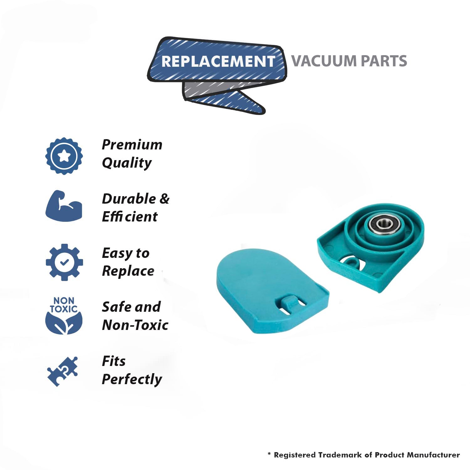 Topvacuumparts Brushroll End Cap with Bearing For Hoover Smartwash Pet Cleaner FH52000 FH53000 Model, Automatic Carpet Cleaner Cap (2 End Caps)
