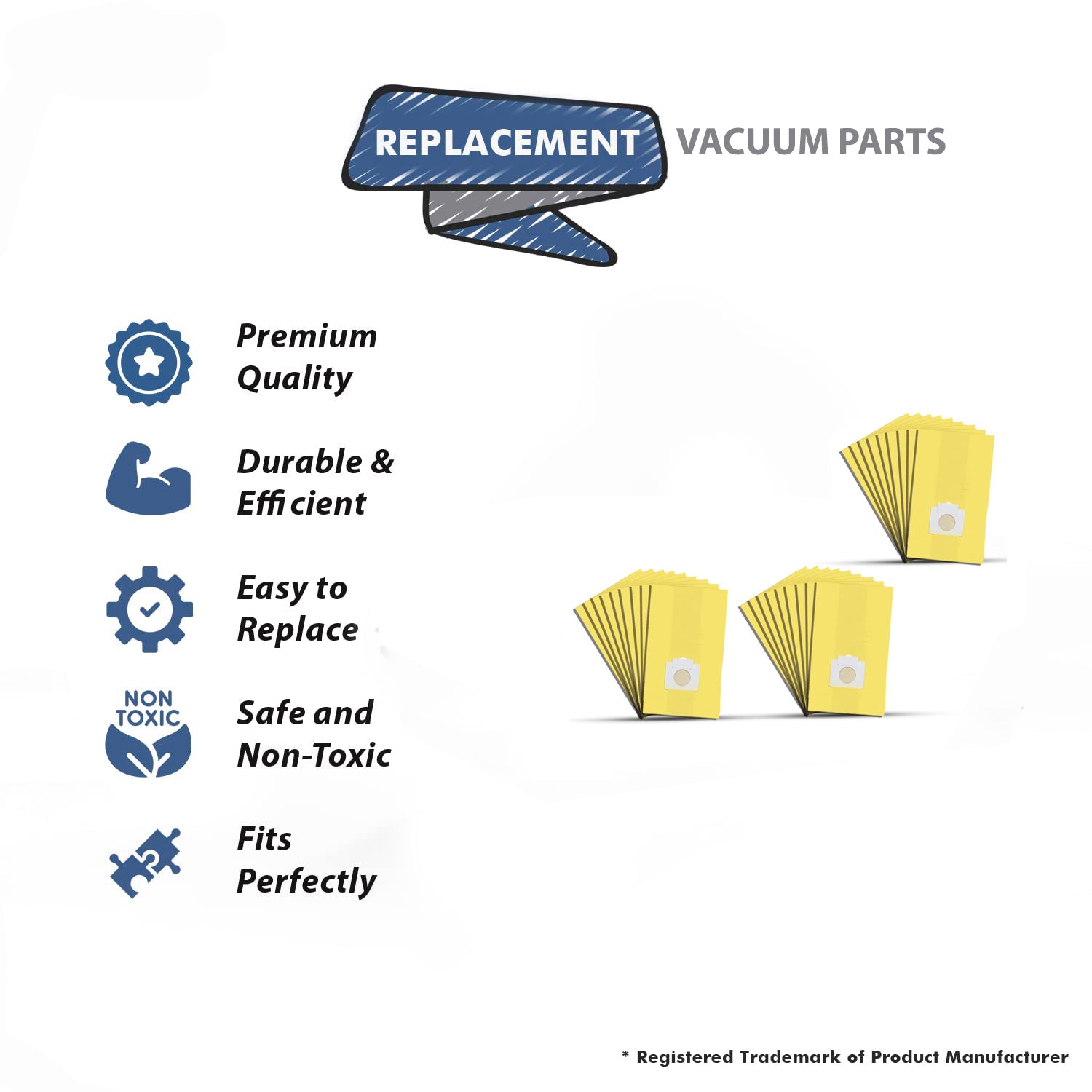 Topvacuumparts Vacuum Cleaner Bags Replacement for Kenmore Canister Type C/Q 5055, 50557, 50558 and Pana·sonic Type C-5 Vacuums, 27 Pack