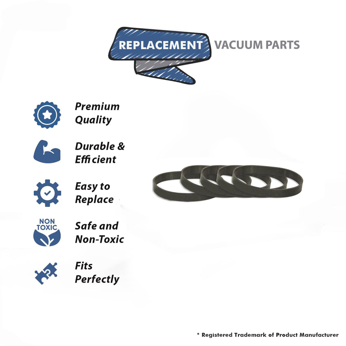 Topvacuumparts Replacement for Hoover Elite Vacuum Cleaner Belt fits U4601-900, U4471, U4471-960, U4509 (5)