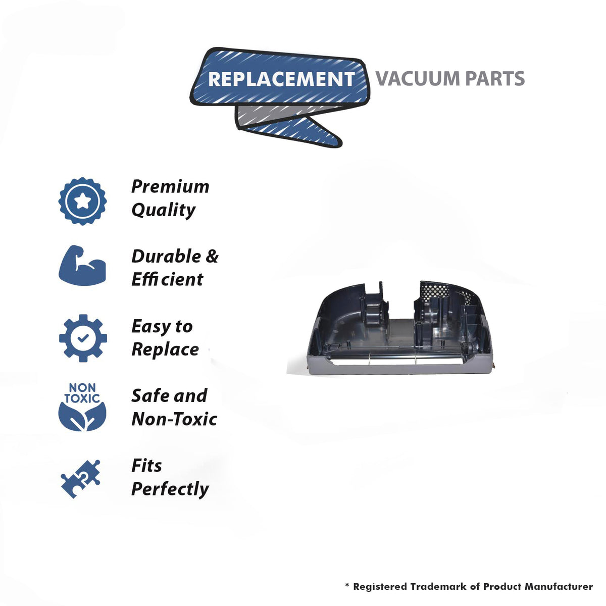 Topvacuumparts Replacement For Oreck Elevate Vacuum Clenaer Black Bottom Plate # 430000380