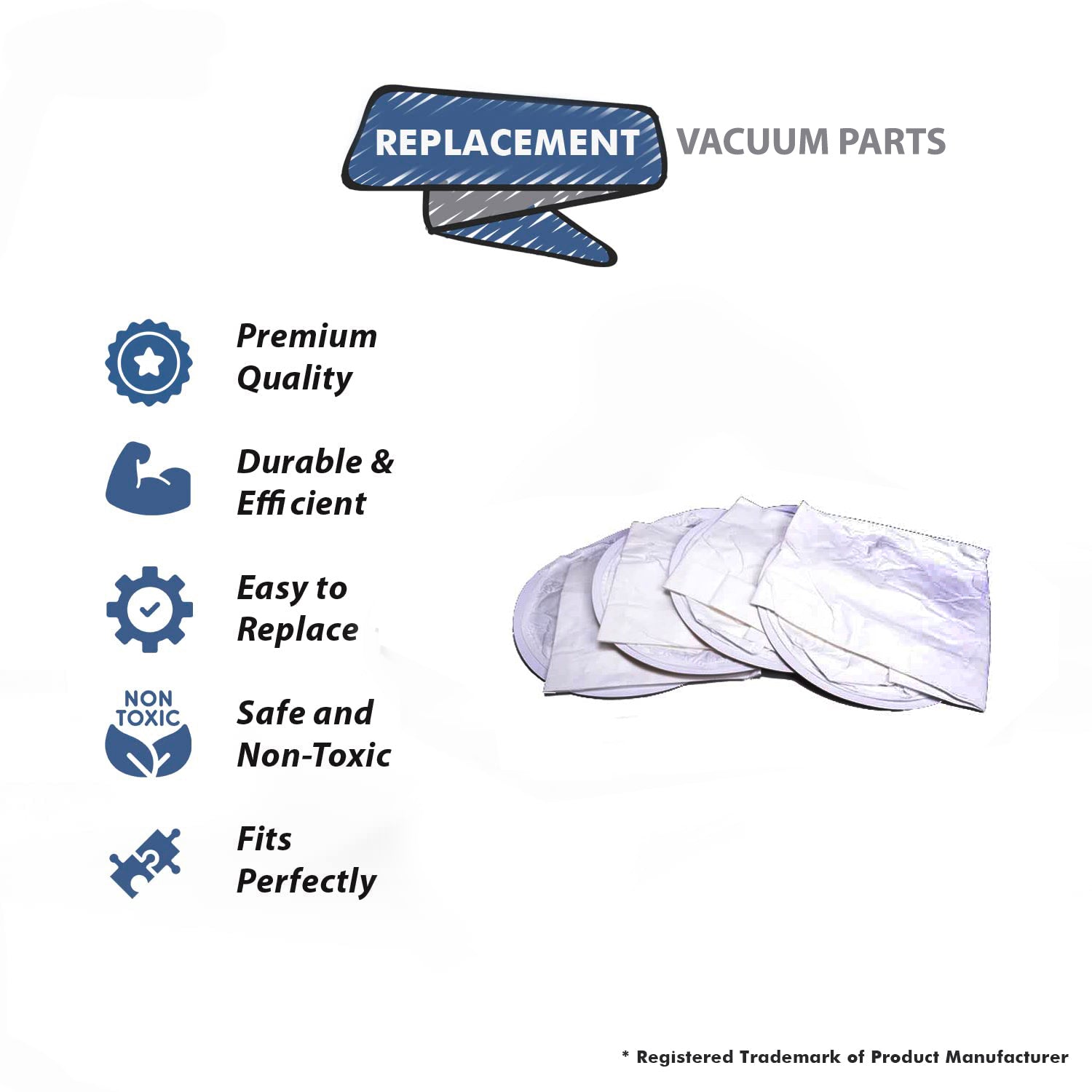 Topvacuumparts 12 Replacement Part For Filtex, Airvac, M & S Central Vacuum Bags, 12 Gallon Style 722L, MS VM502, FIR-1412ES, S-310 (3-Pack) # 405906