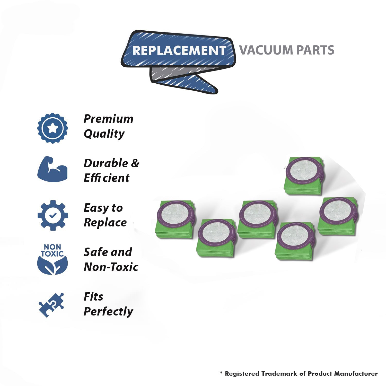 Topvacuumparts Replacement 60 Generic Bags Compatible with ProTeam Coachvac MegaVac & Super CoachVac Models # compare to part100331