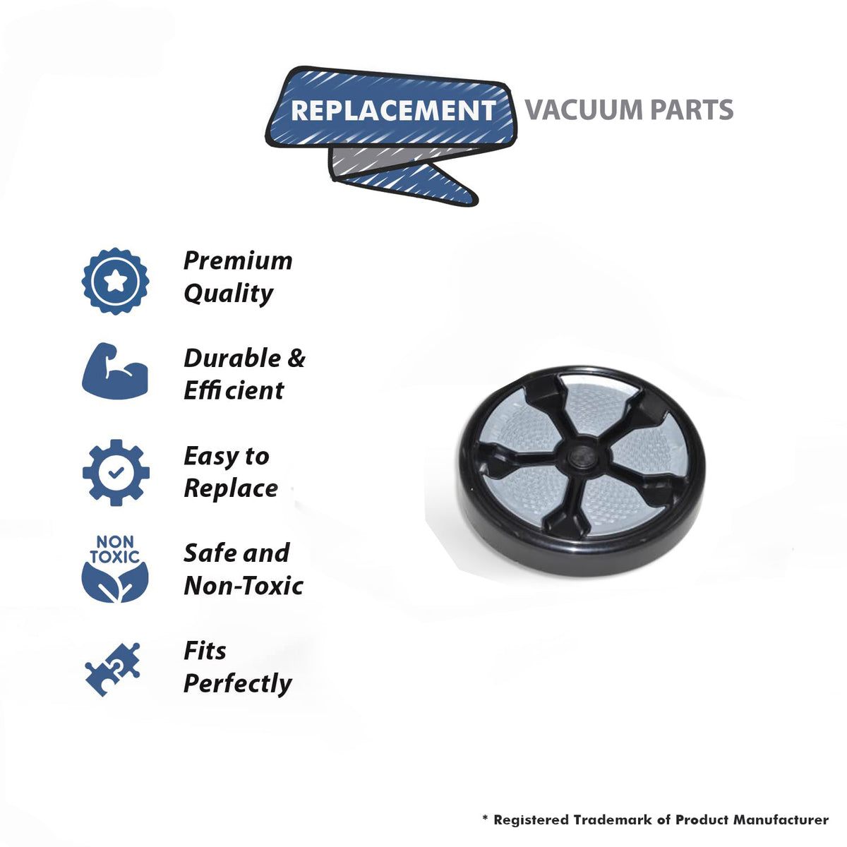 Topvacuumparts Replacement For Bissell ProHeat 1986, 1964, 19862, 19863 Vacuum Wheel Belt Side W/Screw # 1611134