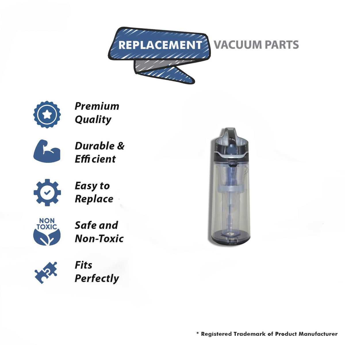 Topvacuumparts Replacement Part For Hoover UH75110, UH75210 Vacuum Cleaner Dirt Cup # Compare to Part 440014838
