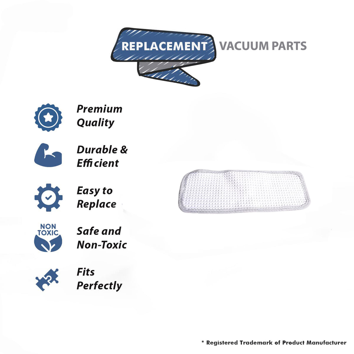 Topvacuumparts Replacement For Primo Cotton Pad Fits MR100, MR-1000, Primo Vacuum Cotton Pad # compare to part MR100-19