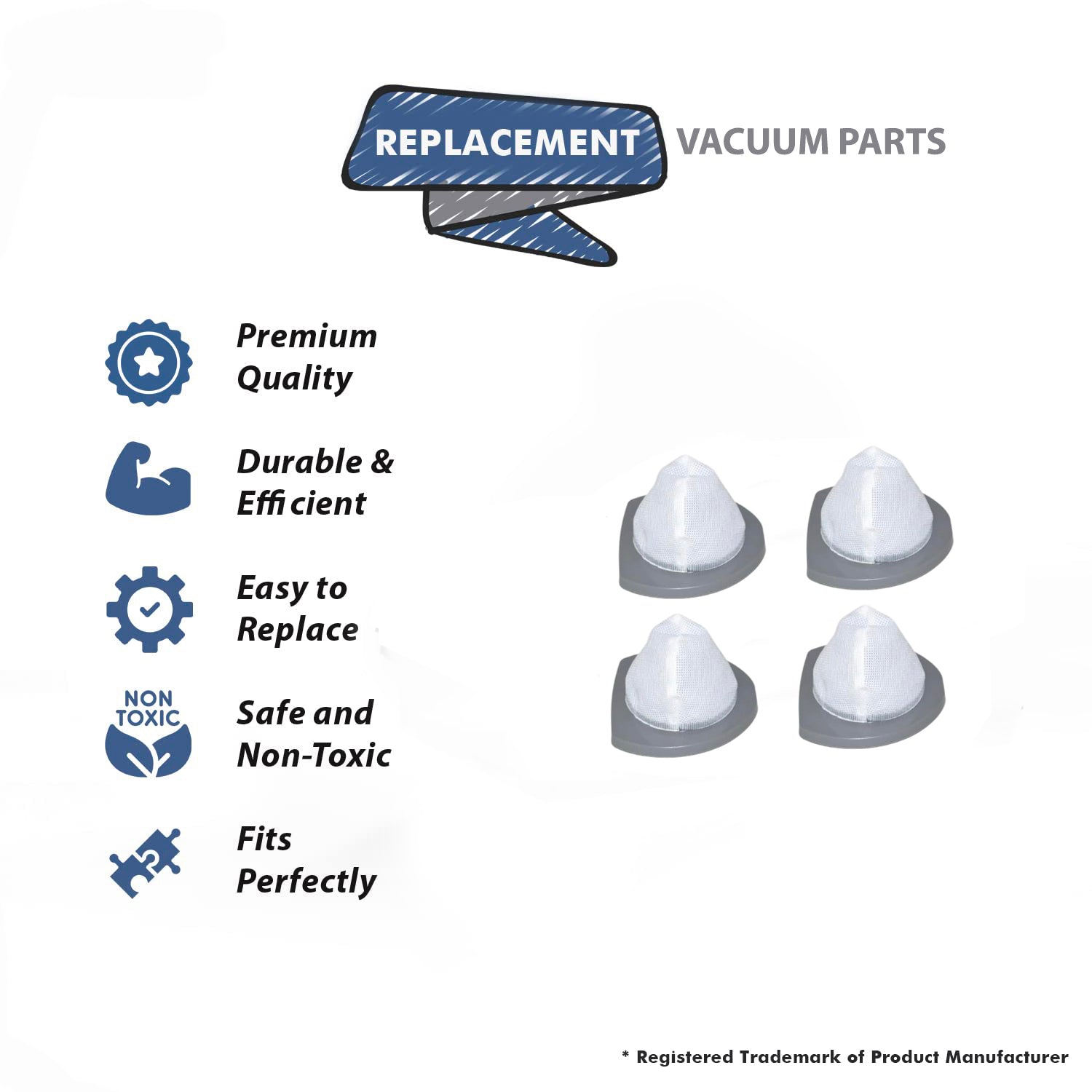 Topvacuumparts Replacement Filter for Bissell Featherweight Stick Lightweight Bagless Vacuum 2033M (4 PACK)