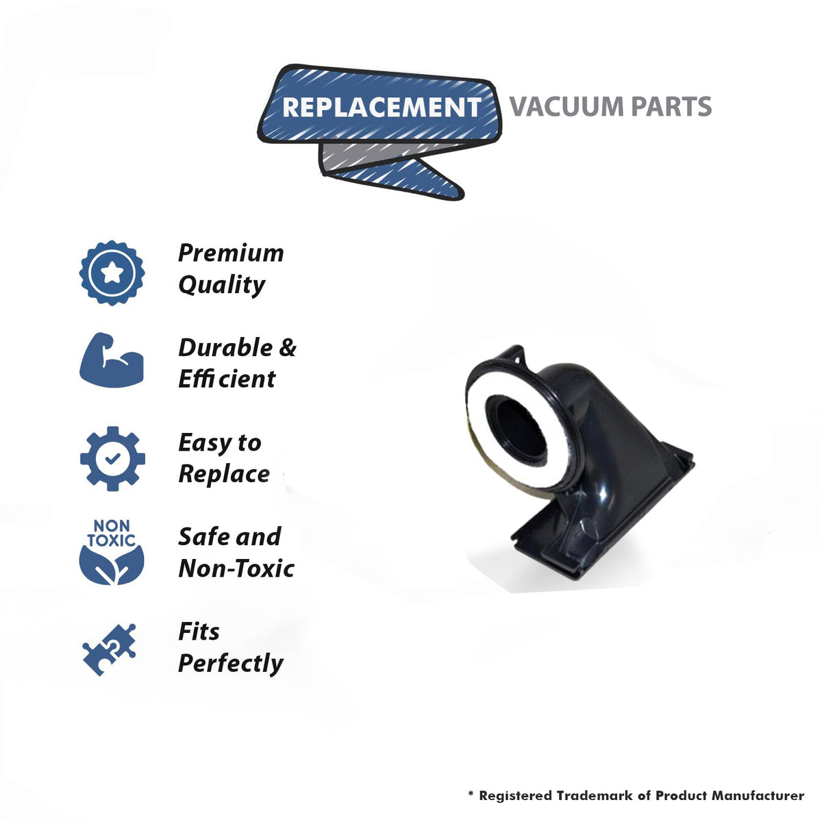 Topvacuumparts Replacement For Oreck UK30200 Vacuum Cleaner Black Air Duct Kit with Gasket # Compare to Part 430000204
