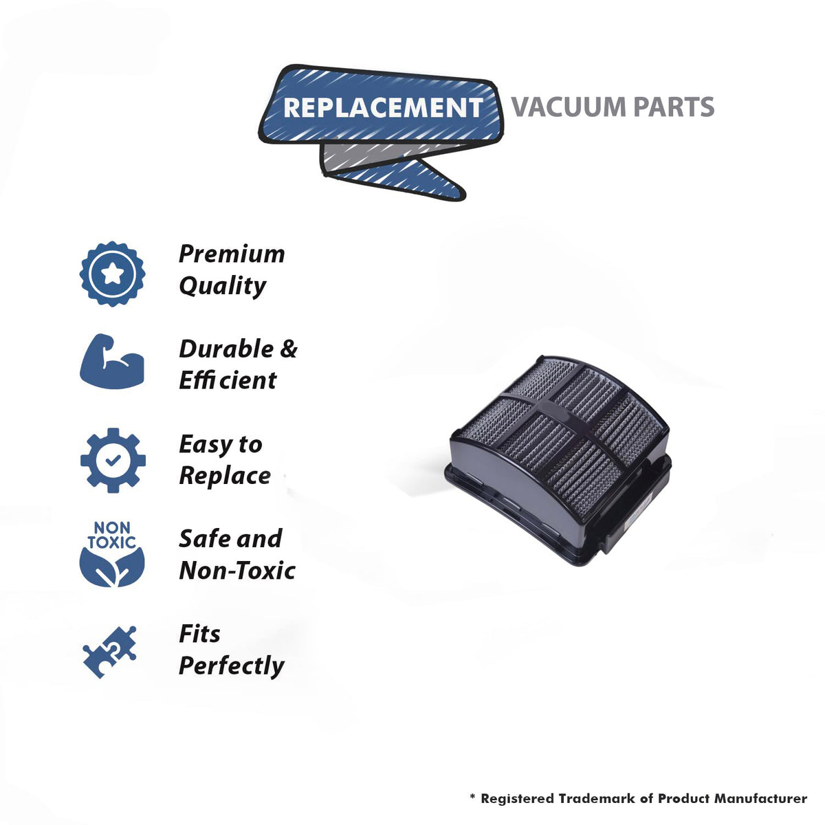 Topvacuumparts Replacement Part For Bissell 3000, 3057, 28492, 2999, 3059 Pet Left-Off Vacuum Cleaner Post Motor Filter # Compare to Part 1625642