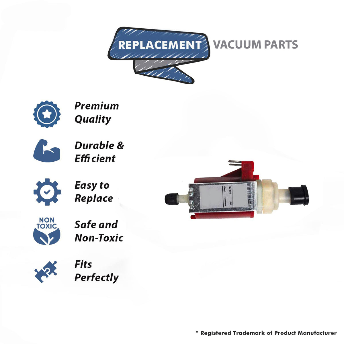 Topvacuumparts Replacement For Hizero Bionic Mop Vacuum Cleaner Water Pump # Compare to Part M3200000701