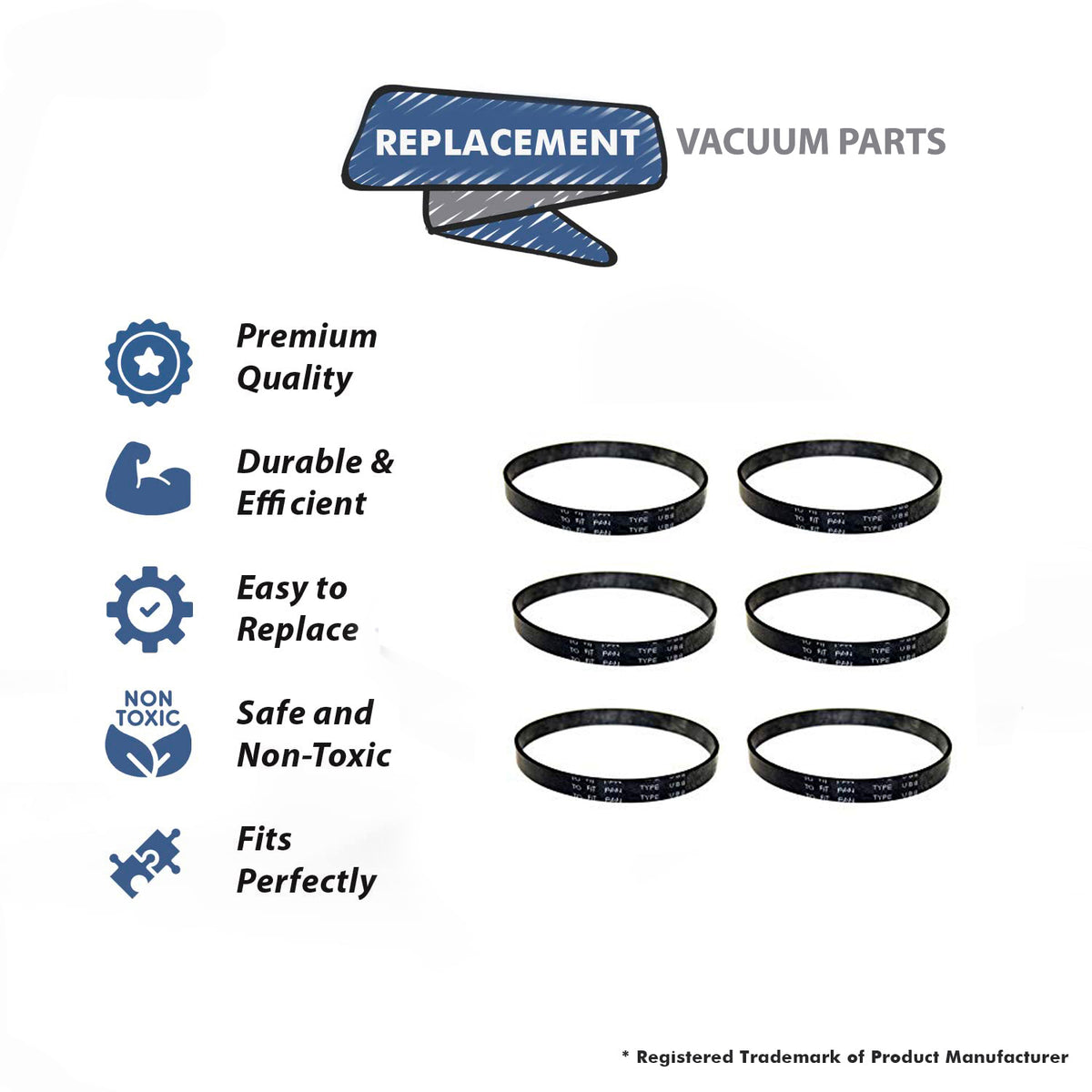 Topvacuumparts Replacement for Designed to Fit Upright Vacuum Belt 20-5275 for 116. Models 6 Belts