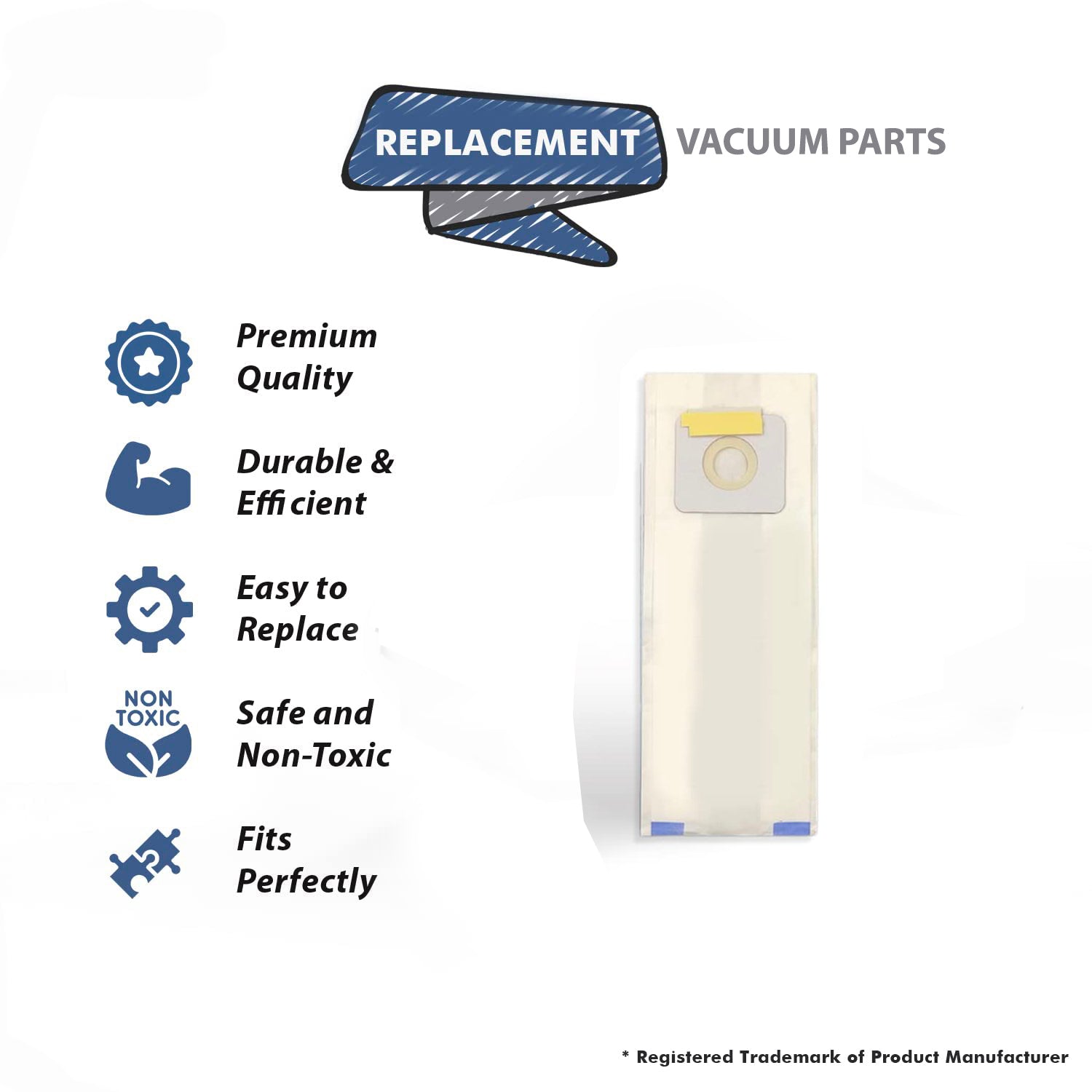 Topvacuumparts (15) Replacement Part for Panasonic Type U, U-3 & U-6 Upright Vacuum Bags Fits for MC-V145M, MC-115P, MC-V5000 Thru MC-V5099# 816