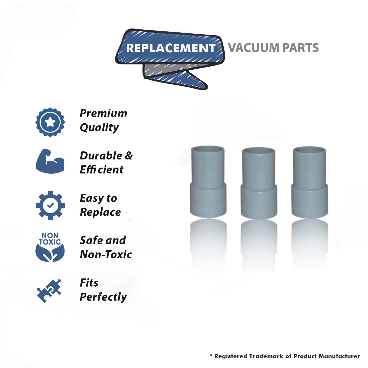 Topvacuumparts Replacement part for Universal Hose Cuff 1.5 inch fits all hose which has 1.5