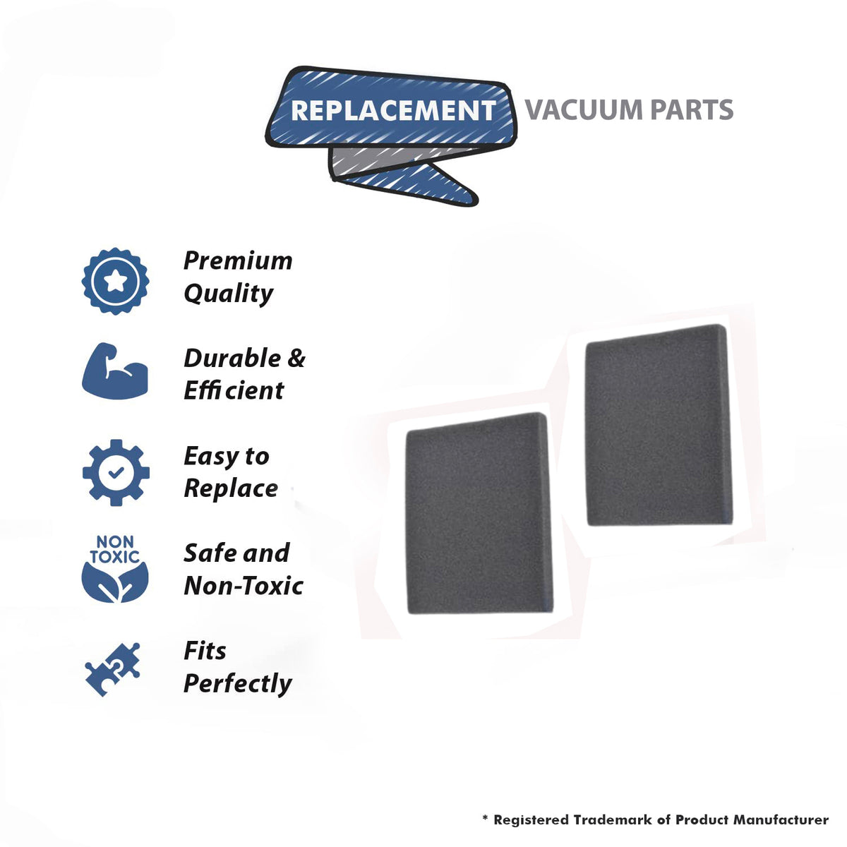 Topvacuumparts Vacuum Pre Motor Filter Replacement Part For Style 8 & 14, 76T85, 37604, 18Z61 (2 Pack) # compare to part 2031073
