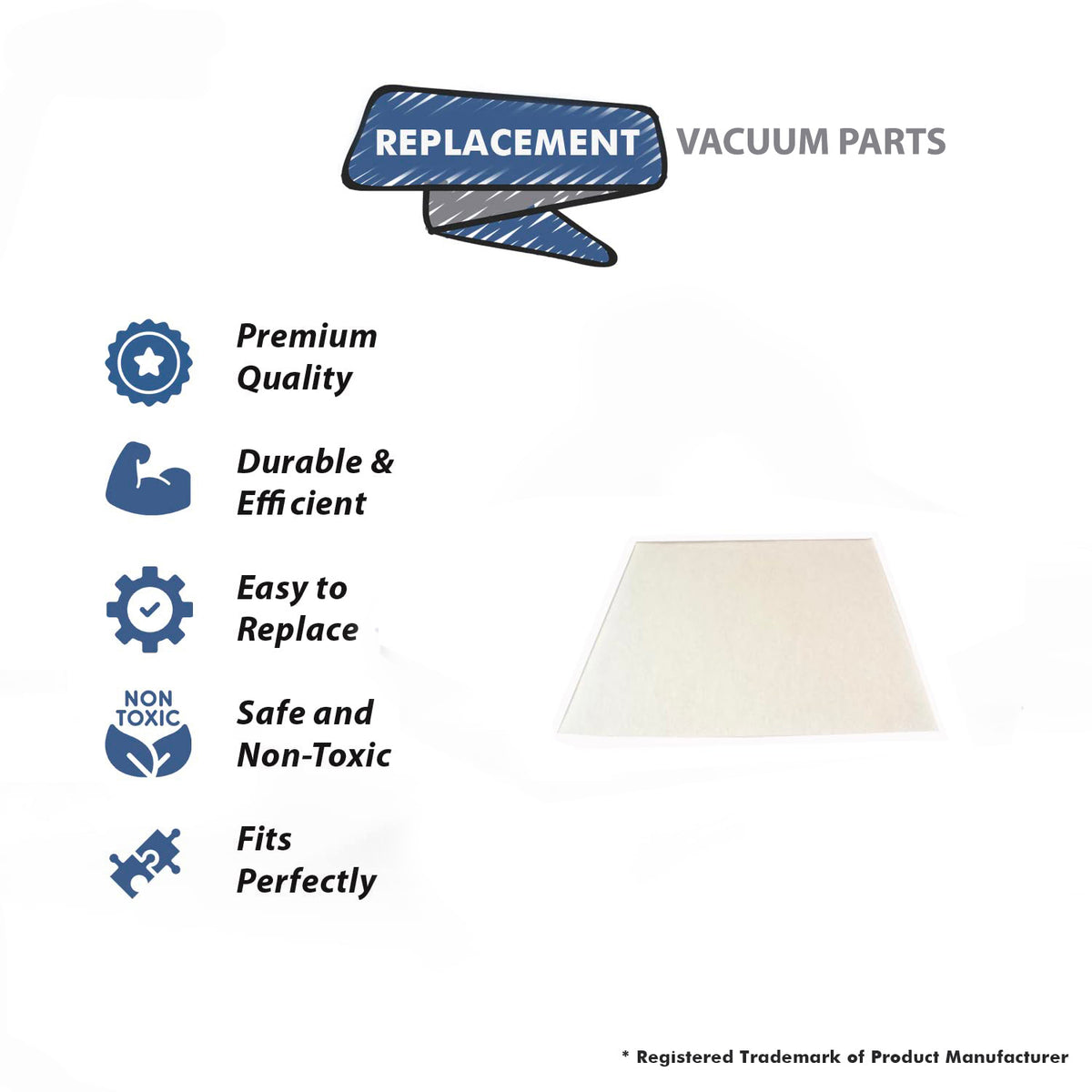 Topvacuumparts Replacement For Fit All Residential Vacuum Individually Bagged 24'' X 24'' Filter Media # Compare to Part 2424