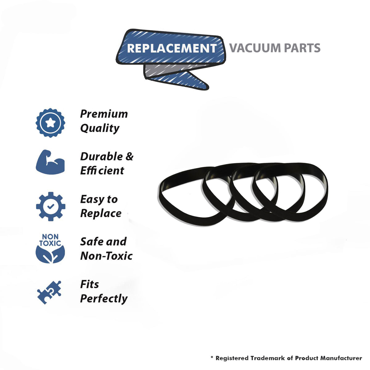 Topvacuumparts Replacement Belt for Hoover WindTunnel Power Drive Upright Vacuum Cleaner (4 Belts)
