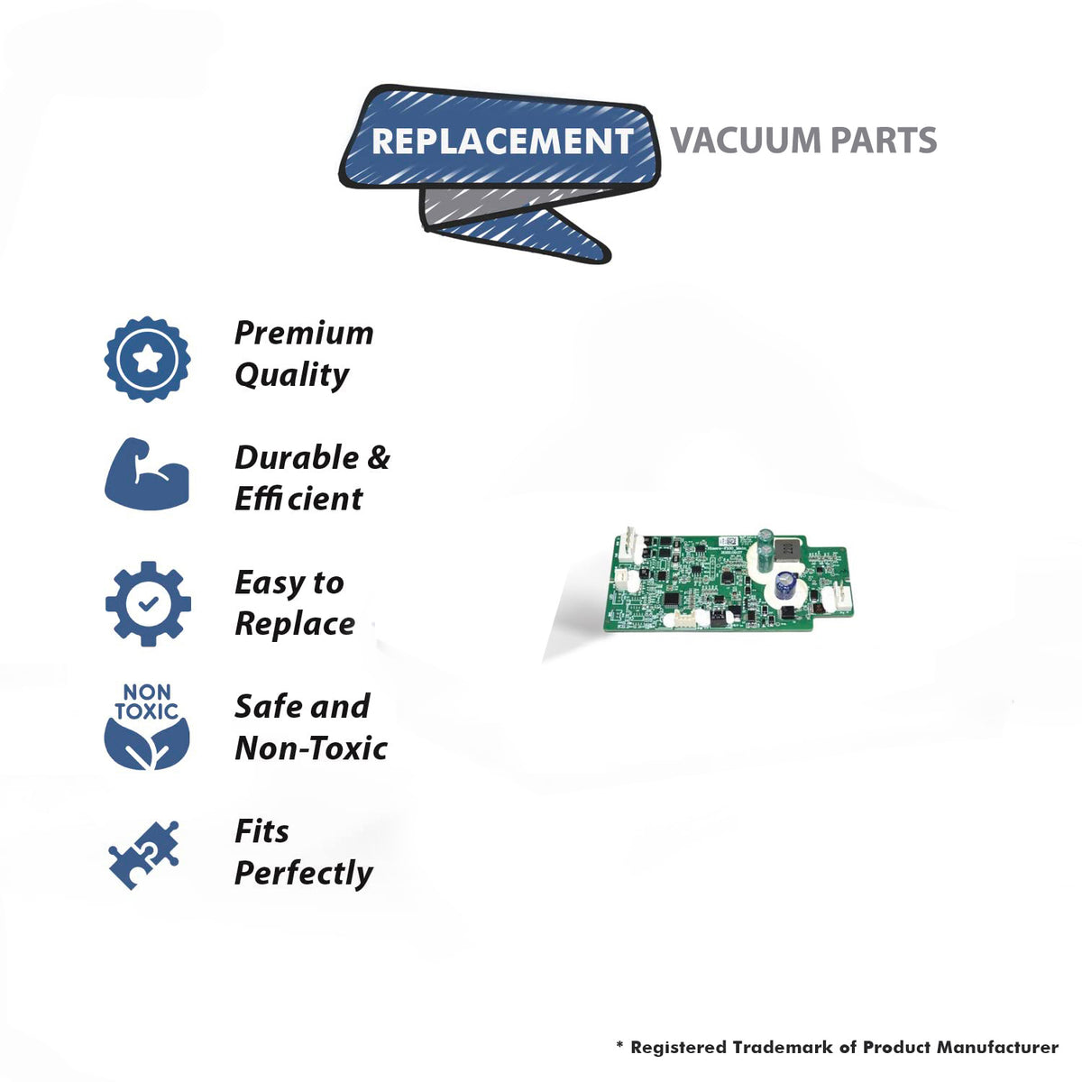 Topvacuumparts Replacement For Hizero F100 Vacuum Cleaner Bionic Main PC Board # Compare to Part H34F1-00201