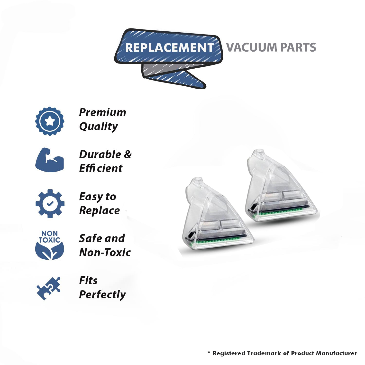 Topvacuumparts Replacement For Hoover FH50258 Upholstery and Stair Cleaning Attachment Nozzle Body With Brush Strip 2PK