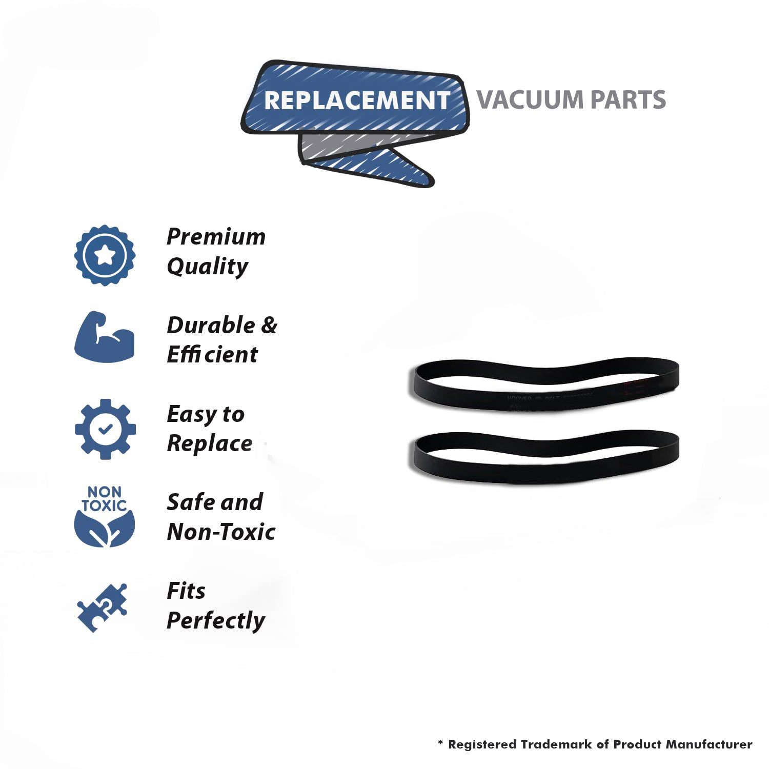 Topvacuumparts 2 pcs Replacement UH72600 562289001 AH20065 Belt for Hoover Windtunnel