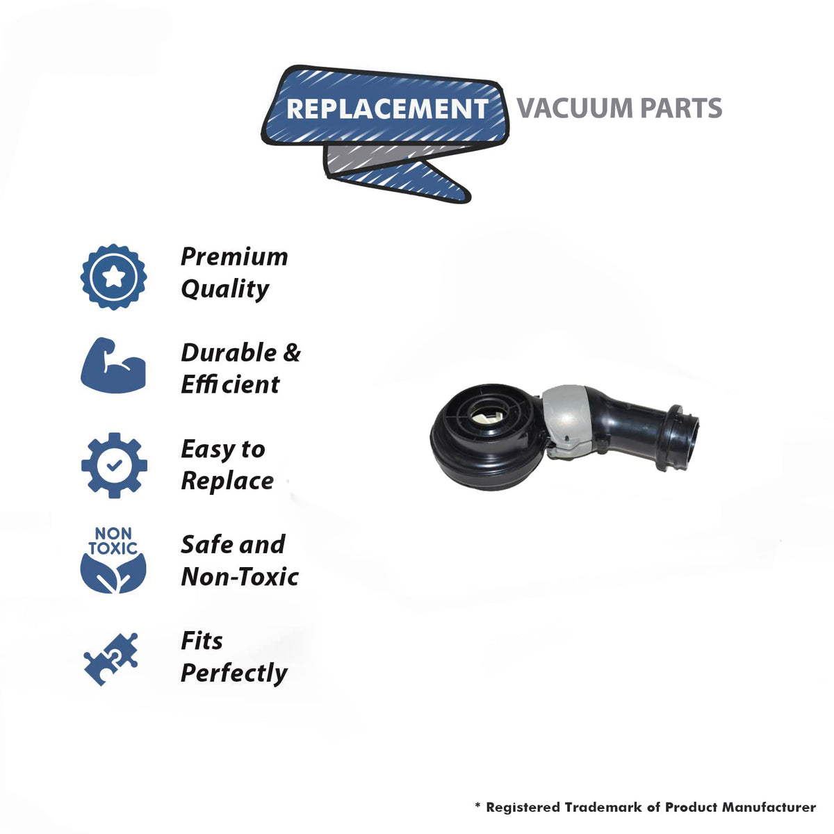 Topvacuumparts Replacement For Oreck Elevate Vacuum Clenaer Black Fan Housing & Pilot Joint # 430001440
