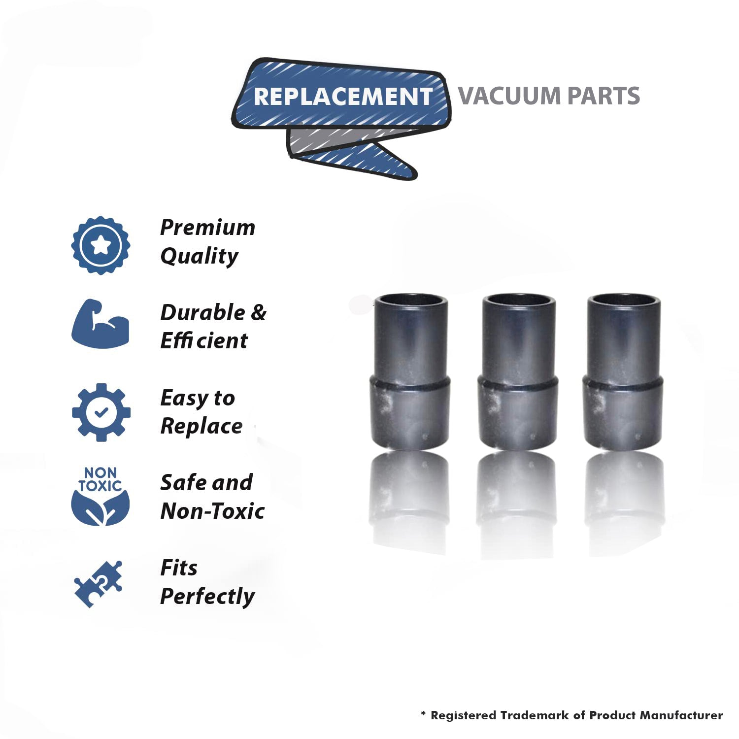 Topvacuumparts Replacement part for Universal Hose Cuff 1.5 inch fits all hose which has 1.5