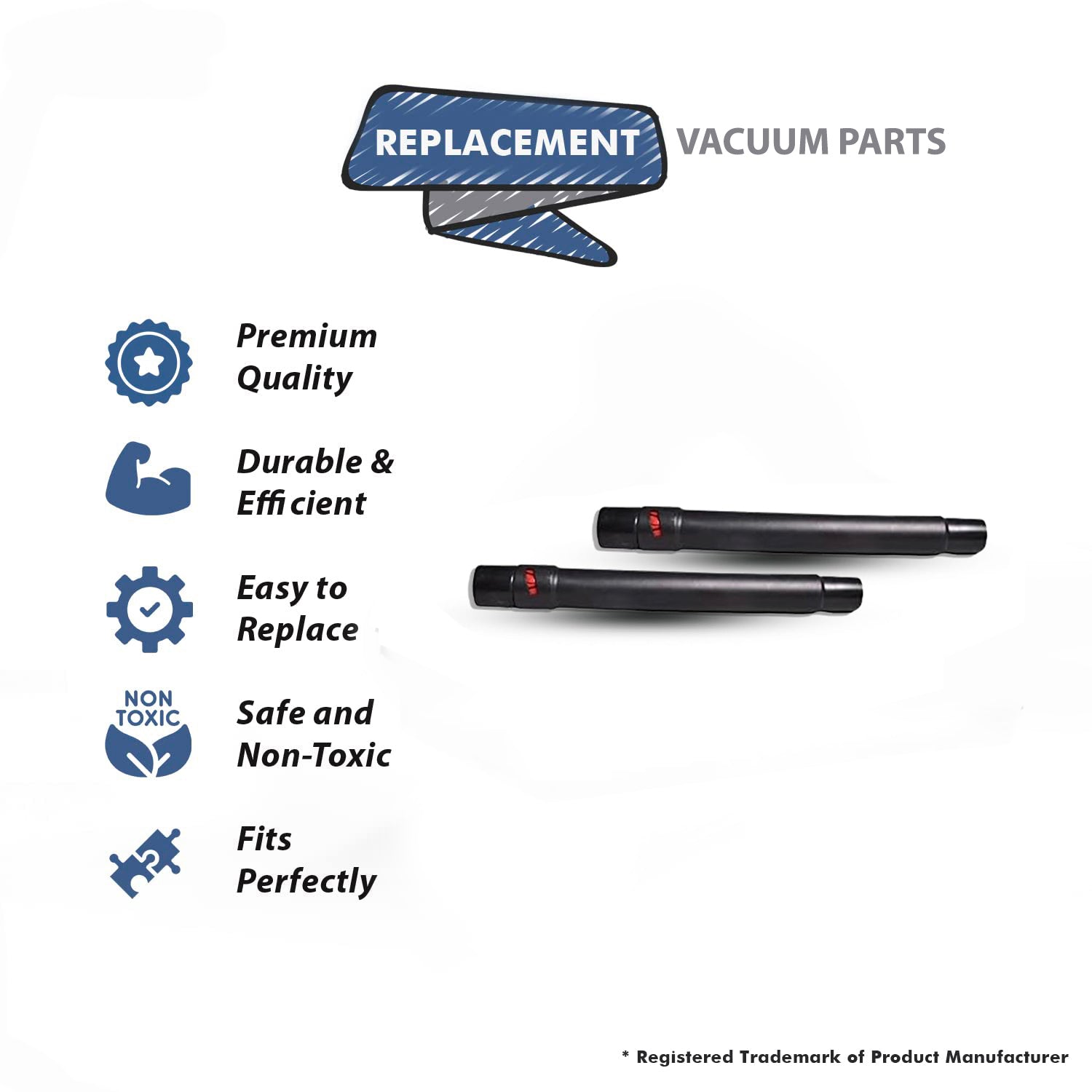 Topvacuumparts Replacement For Hoover Wand, Telescopic Black Fits Windtunnel Uprights 2PK
