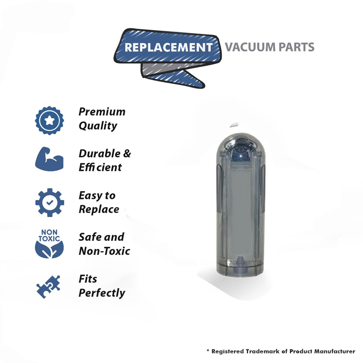 Topvacuumparts Replacement For Hizero F100 Vacuum Cleaner Bionic Mop Clean Water Tank # Compare to Part P51F1-00102